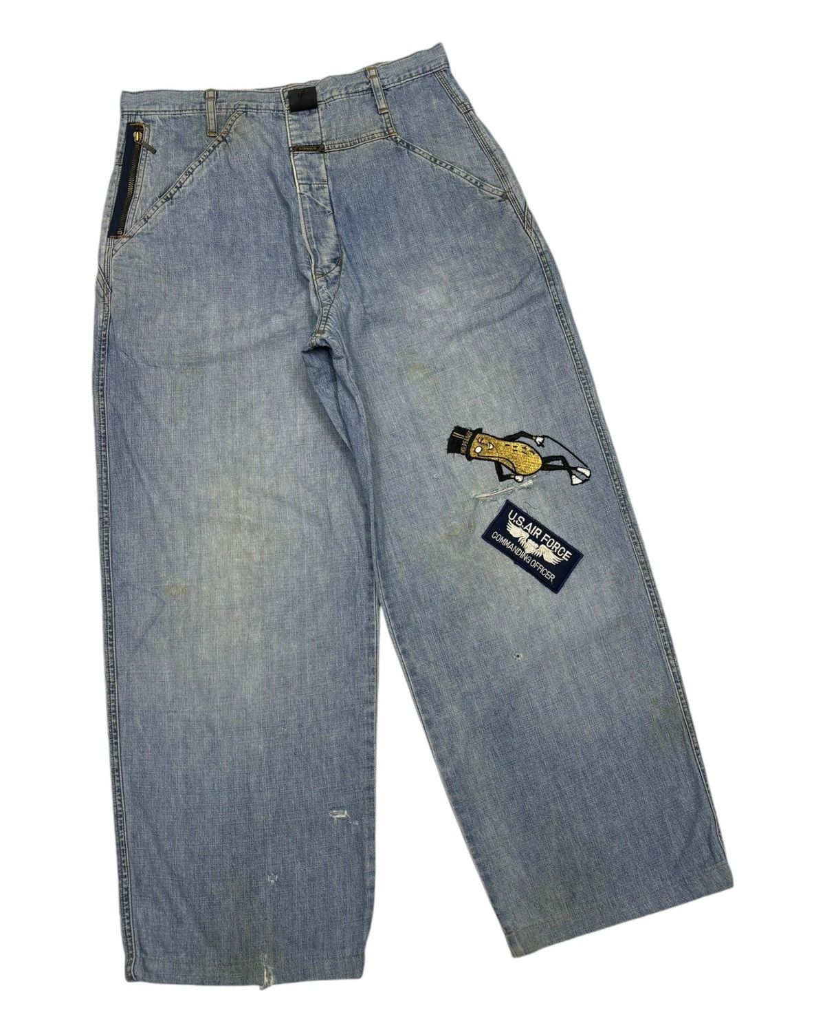 Marithe + Francois Girbaud RARE🔥MFG THE STONE WASHED BAGGY WIDE DENIM BAGGY JEANS Size US 32 / EU 48 - 5 Thumbnail