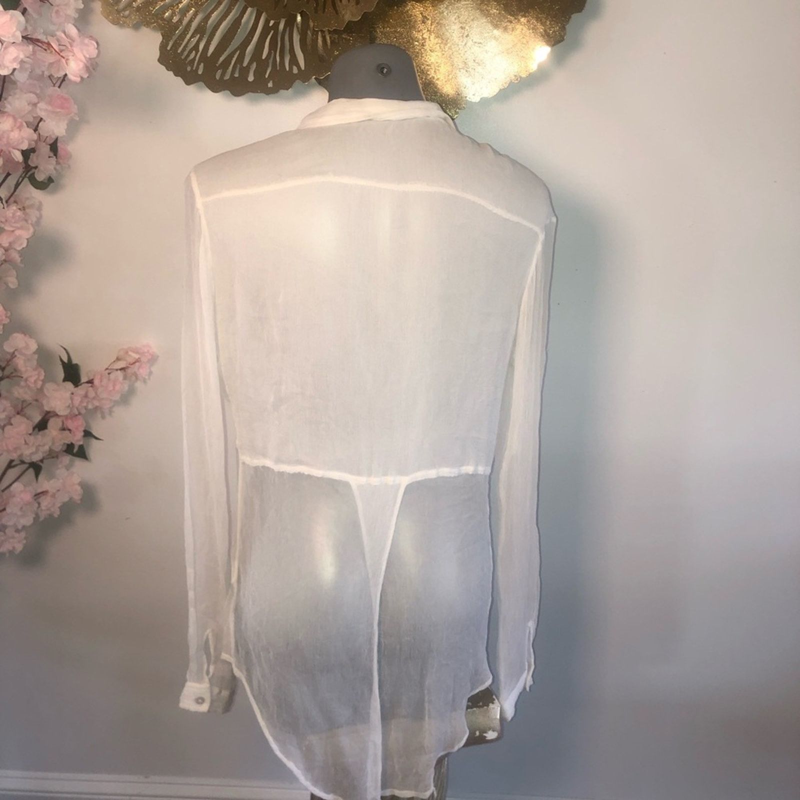 Chan Luu Blouse Top Chan Luu sheer button down Size S / US 4 / IT 40 - 5 Thumbnail