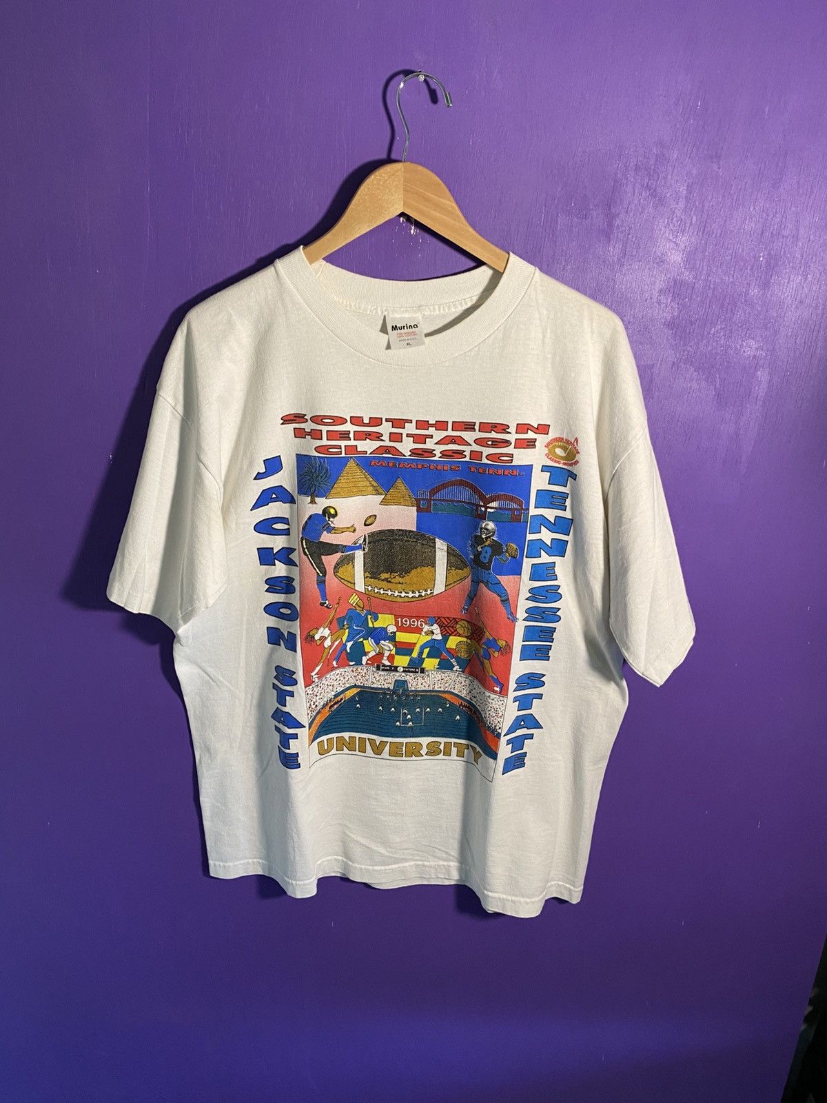 Vintage Vintage 1996 Jackson state vs Tennessee state t-shirt Size US XL / EU 56 / 4 - 1 Thumbnail