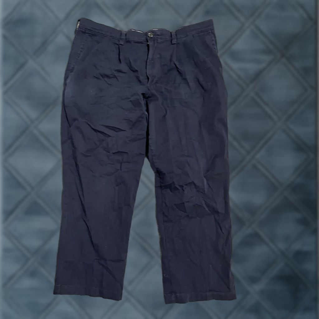 Dockers VINTAGE Dockers Classic Fit Chino Pants Men 40x29 Navy Blue Cotton Pleated 90s Size US 40 / EU 56 - 1 Thumbnail