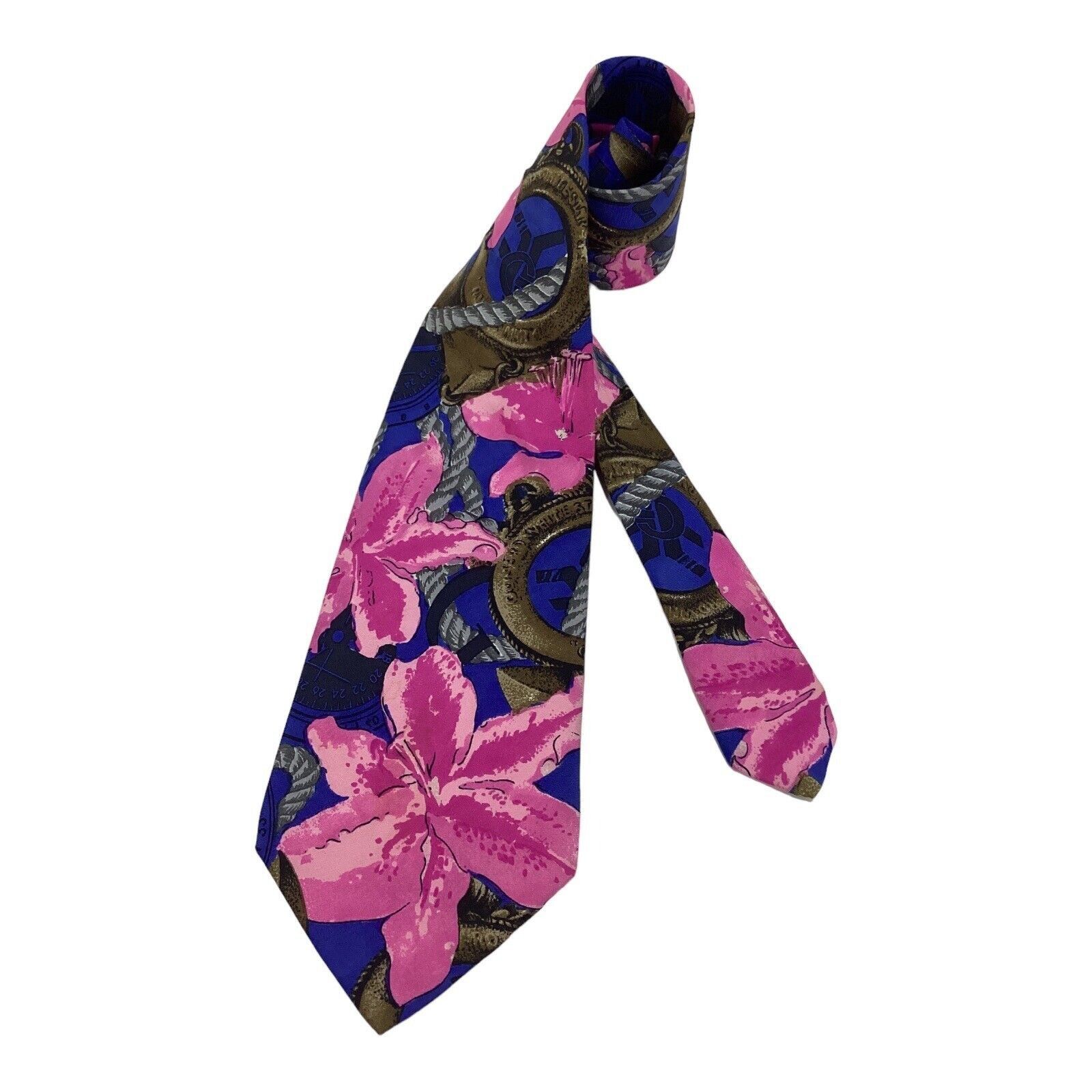 Gianfranco Ferre GIANFRANCO FERRE Blue Flower Print Luxury Silk Tie Made In I Size ONE SIZE - 1 Thumbnail