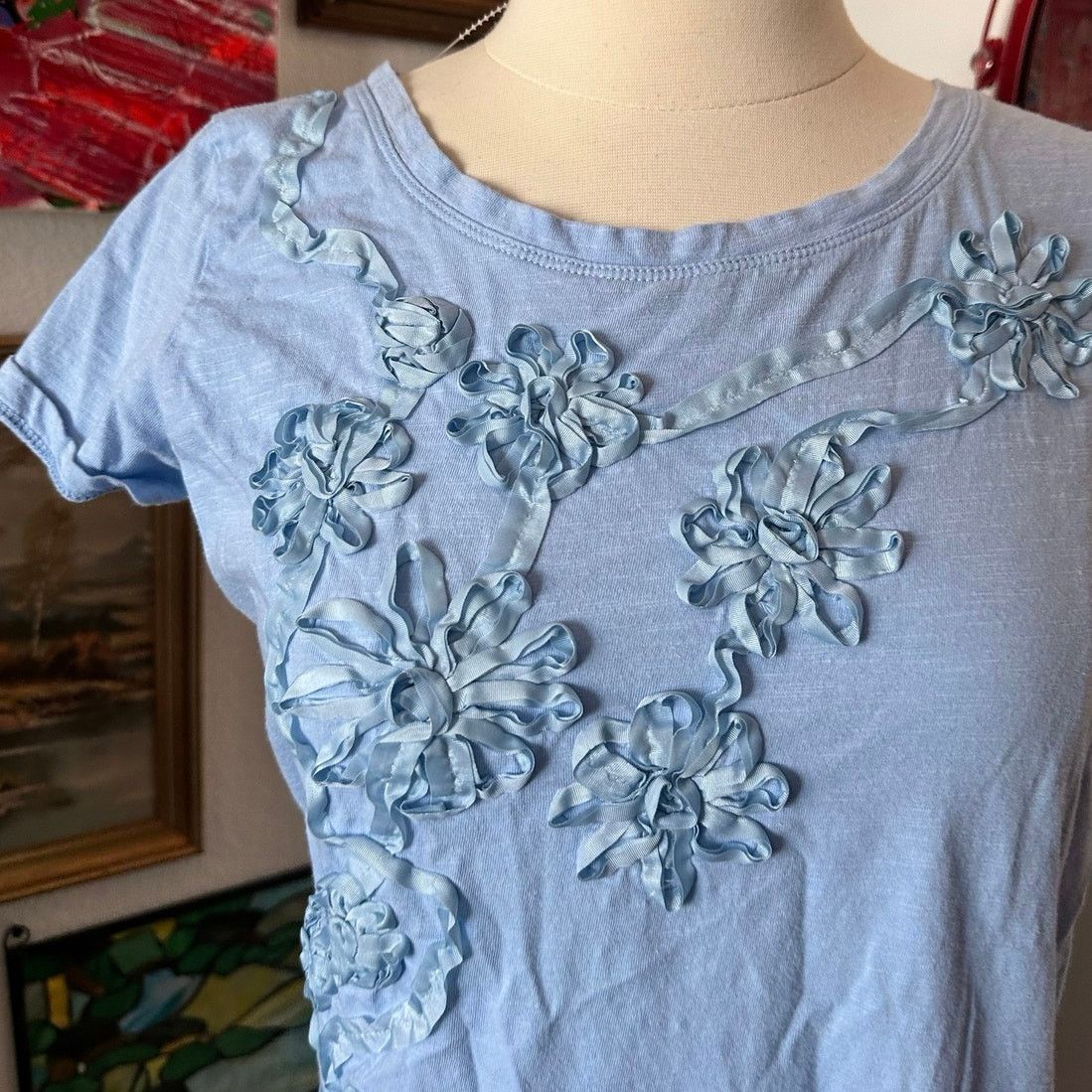 Other por pori blue floral design shirt Size M / US 6-8 / IT 42-44 - 2 Thumbnail