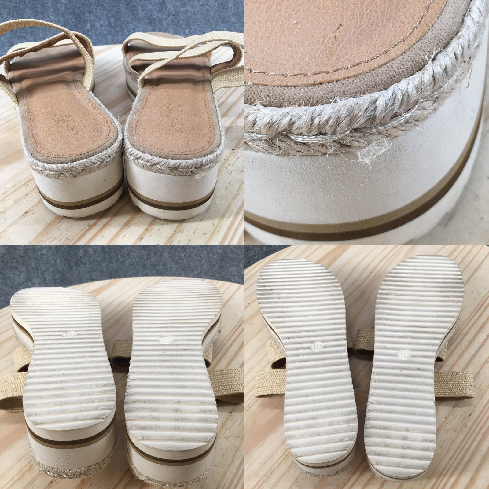 Vintage Universal Thread Florence Sandals Womens 10 Beige Slip On Platform Slide Casual Footwear Size US 10 / IT 40 - 8 Thumbnail
