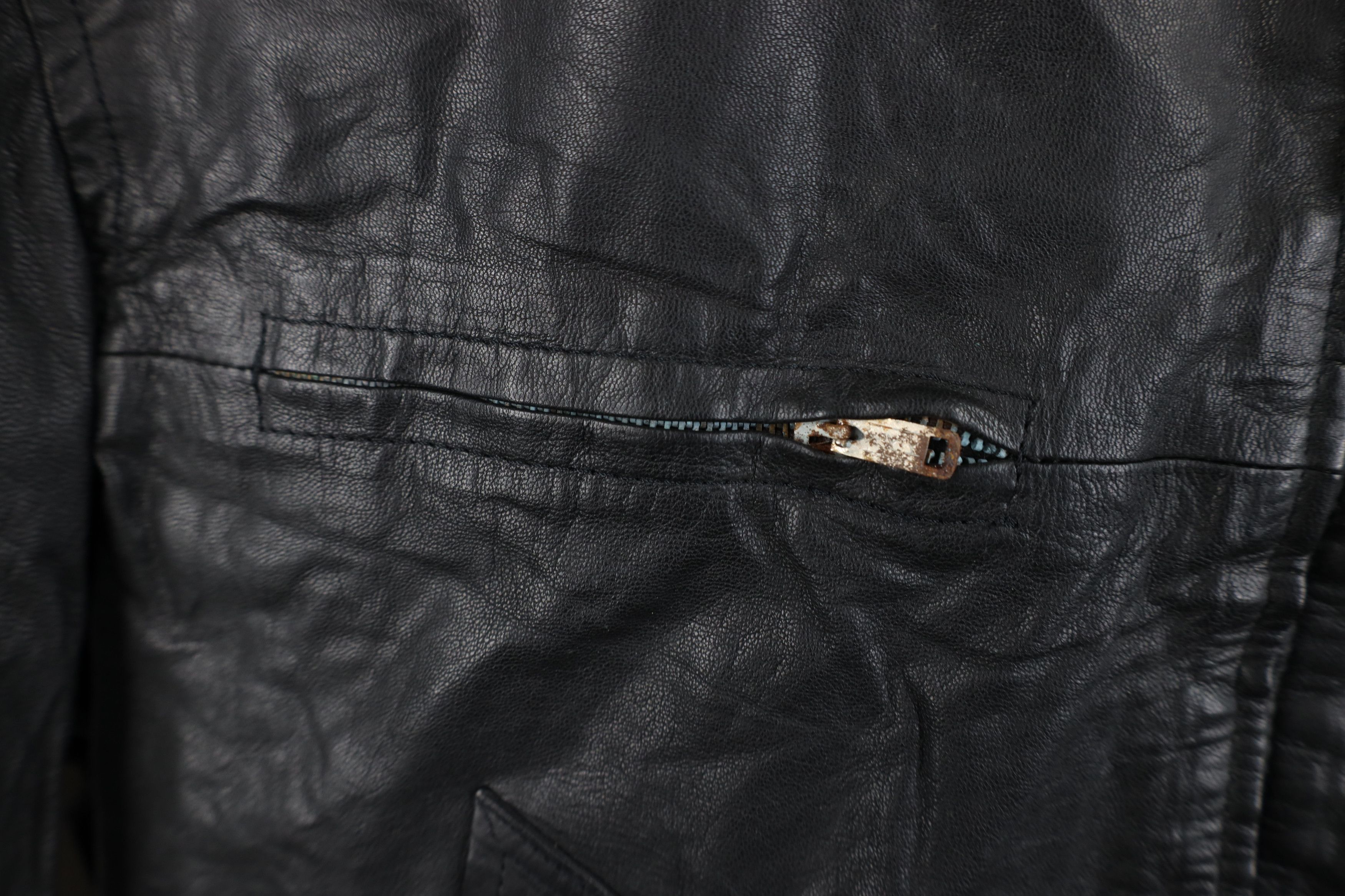 Vintage AS IS Vintage 70s Streetwear Collared Leather Bomber Jacket Size XL / US 12-14 / IT 48-50 - 4 Thumbnail