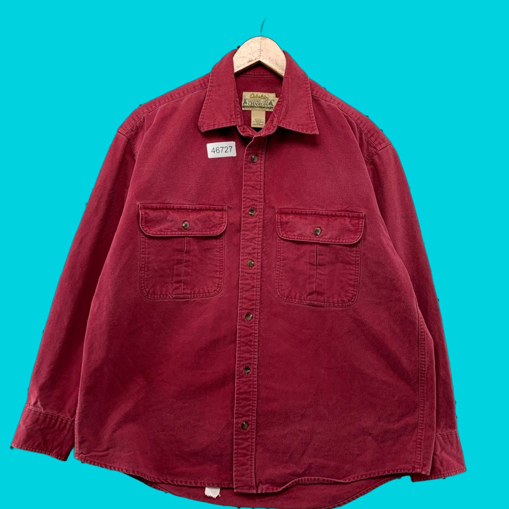 Vintage Cabela's Red Soft Chamois Heavy Button-Up Flannel Shirt L Men Regular Size Large Hunting Deer Vintage Size US L / EU 52-54 / 3 - 1 Thumbnail