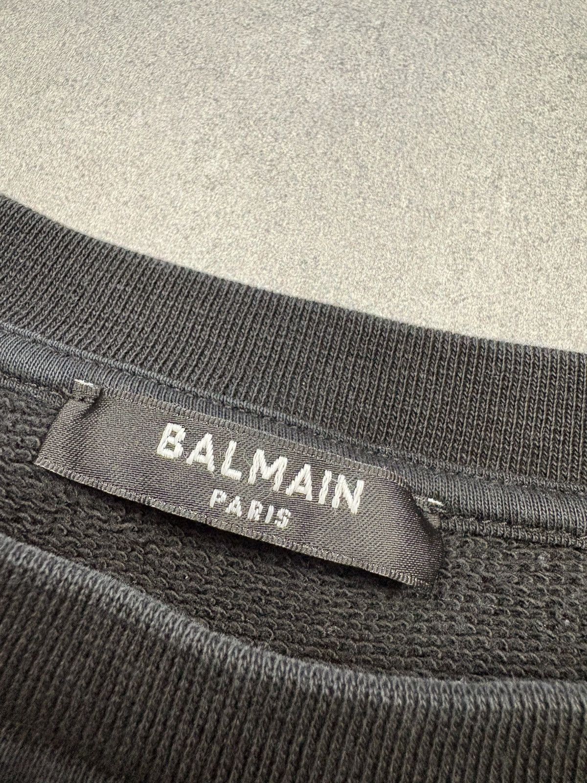 Balmain Balmain Paris Logo Sweatshirt Shoulder Panel Detail Black XS Size XS / US 0-2 / IT 36-38 - 8 Thumbnail