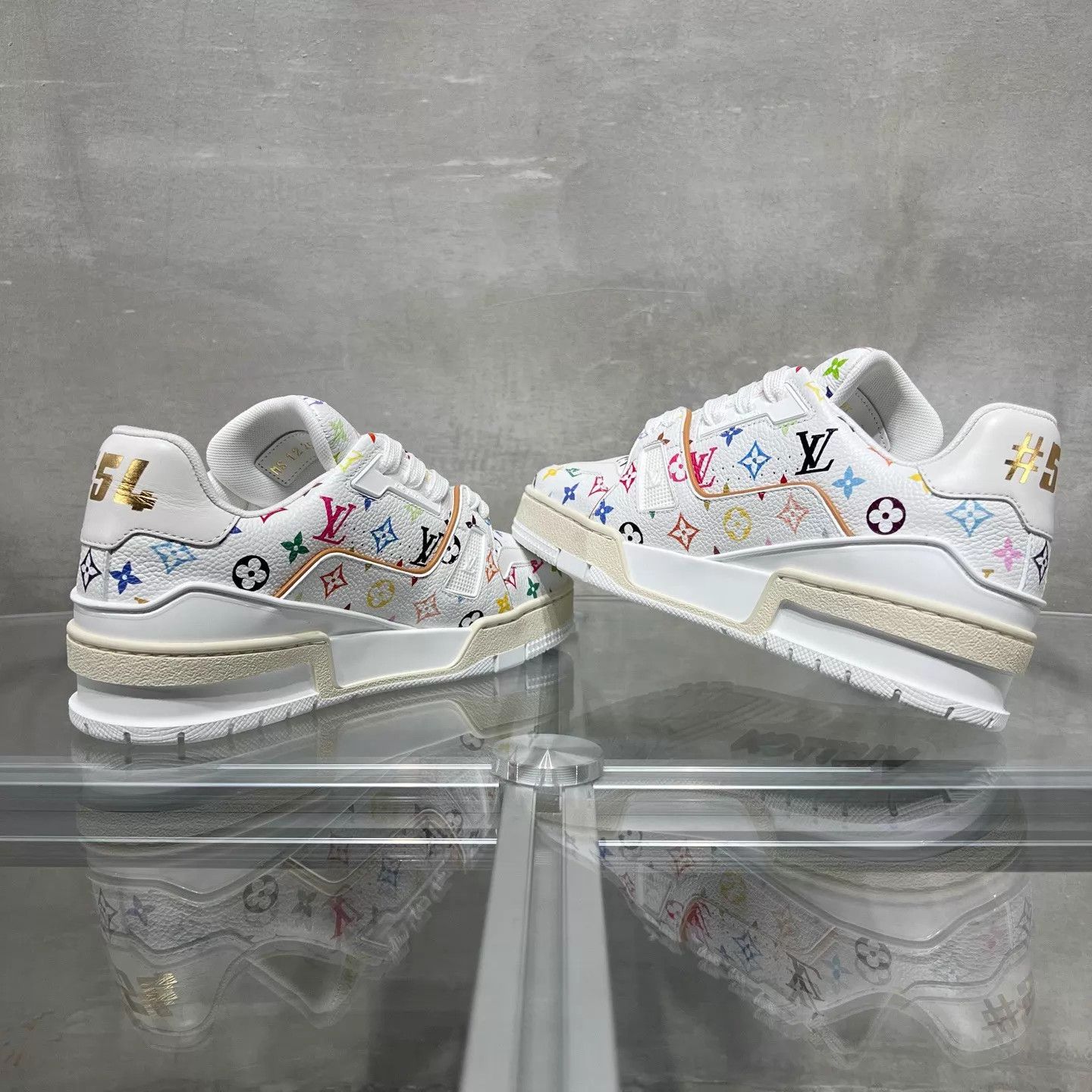 Louis Vuitton LV x Takashi Murakami White Multicolor Trainer 35.5 Size US 5 / IT 35 - 5 Thumbnail