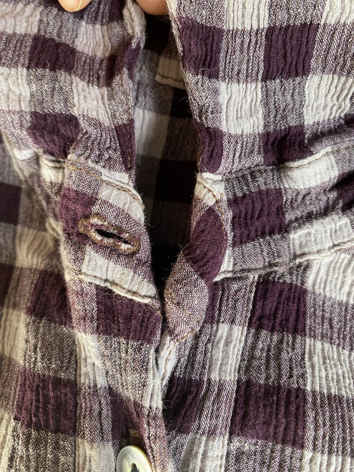 Tsumori Chisato TSUMORI CHISATO Purple Plaid Button-Down Pleated Top Size M / US 6-8 / IT 42-44 - 6 Thumbnail