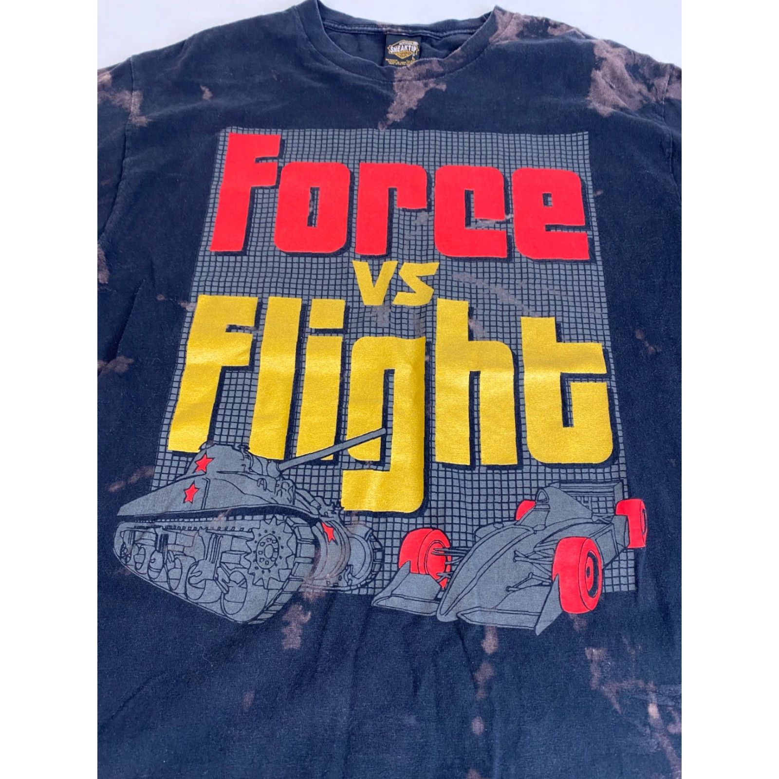 Vintage Sneaktip Men’s Force vs Flight Official Tie Dye T-Shirt Made in USA Sz L Black Crew Neck Short Sleeve 100% Cotton Shirt Size US L / EU 52-54 / 3 - 3 Thumbnail
