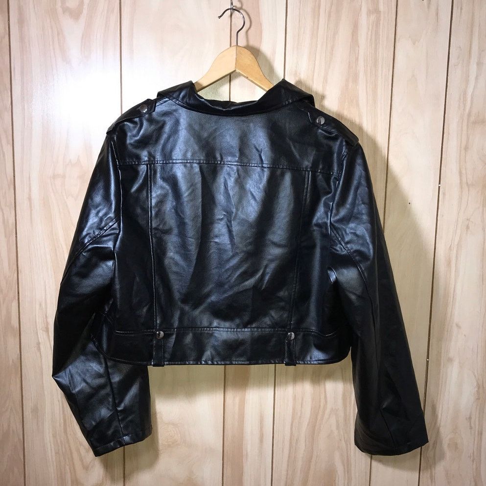 Shein Shein Curve Faux Leather High Neck Long Sleeve Jacket 2XL Size XXL / US 16-18 / IT 52-54 - 2 Thumbnail