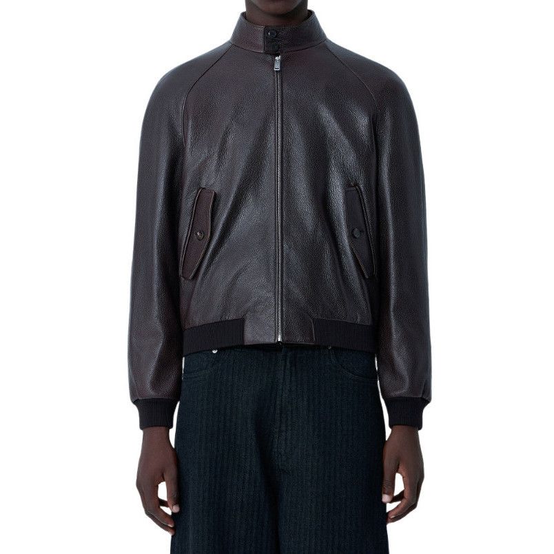 PRADA Brown Leather Bomber Jacket New & Authentic (Men's siz