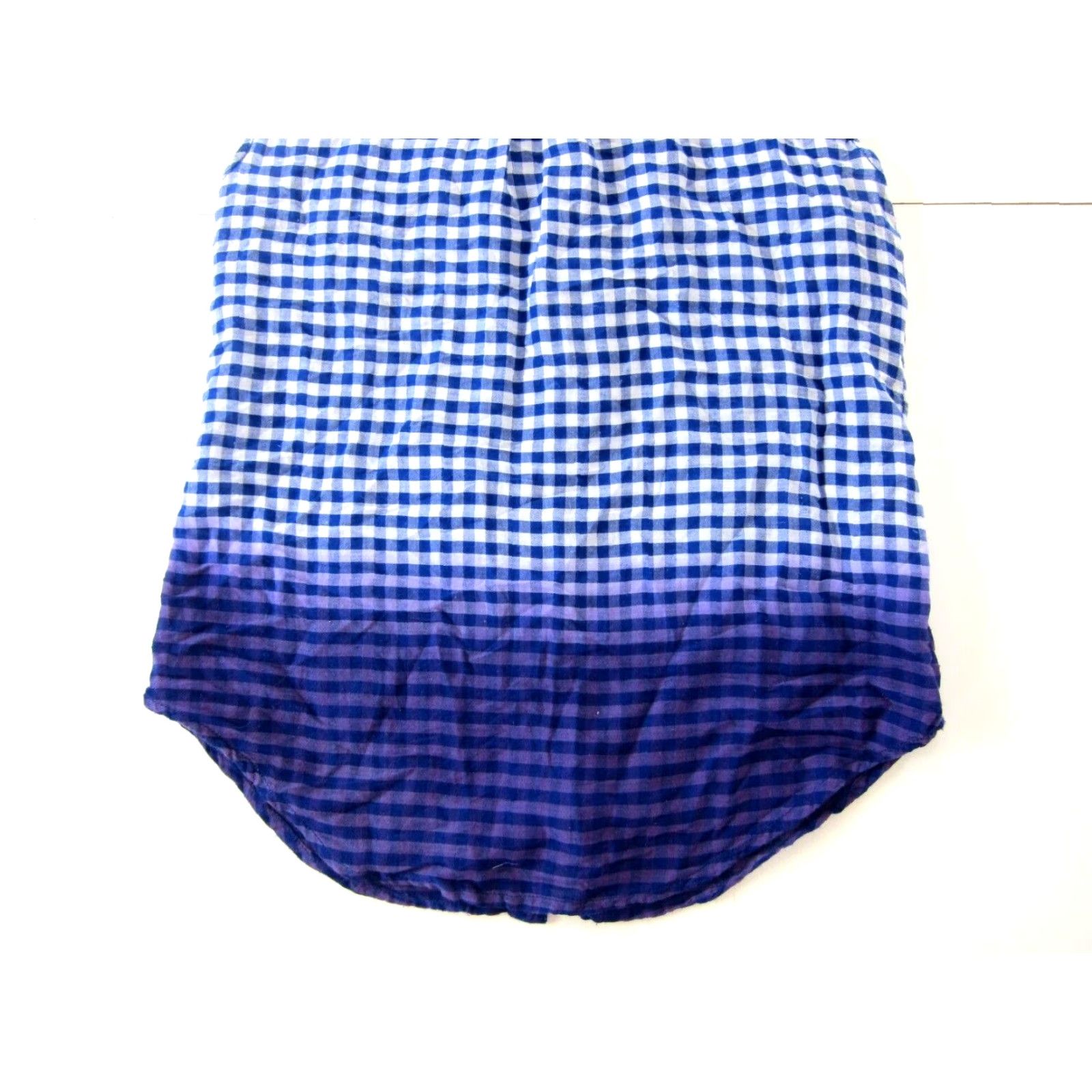 Anthropologie Holding Horses Blouse Shirt Cotton Blue White Plaid Ombre Short Sleeve 4 Womens Vintage Style Theme Horse Button Collar to Travel Business Casual Size S / US 4 / IT 40 - 6 Thumbnail