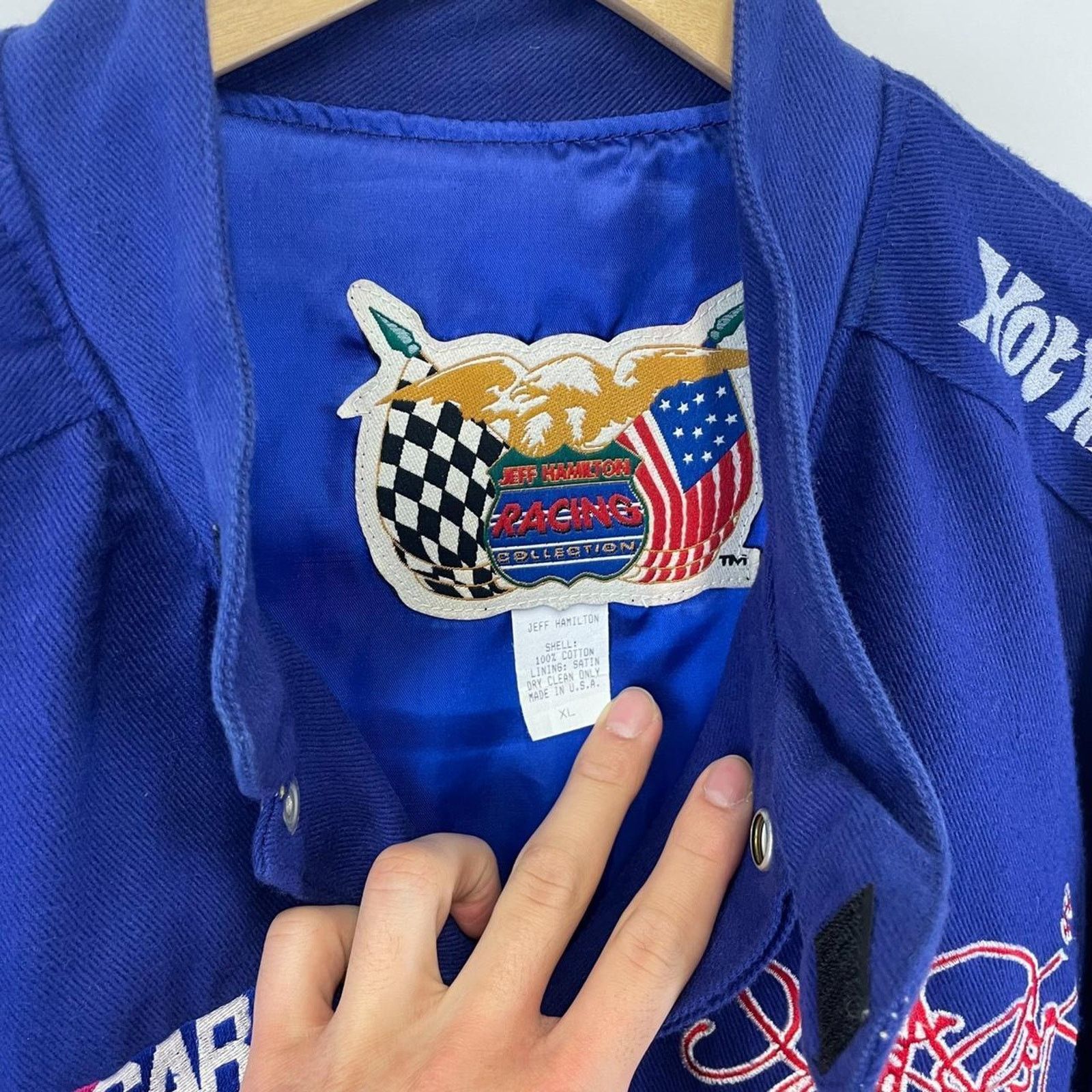 Chase Authentics Vintage Jeff Hamilton Hot Wheels Racing Jacket Blue Mens XL Size US XL / EU 56 / 4 - 4 Thumbnail