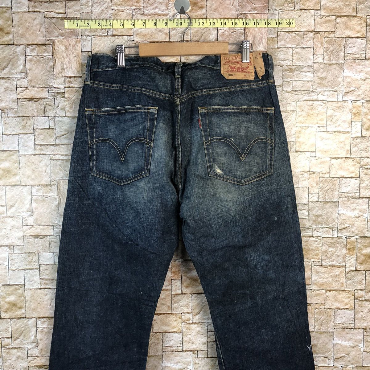 Levi's 501 Levis Blue Disstressed Denim Pants #A953 Size US 34 / EU 50 - 14 Thumbnail