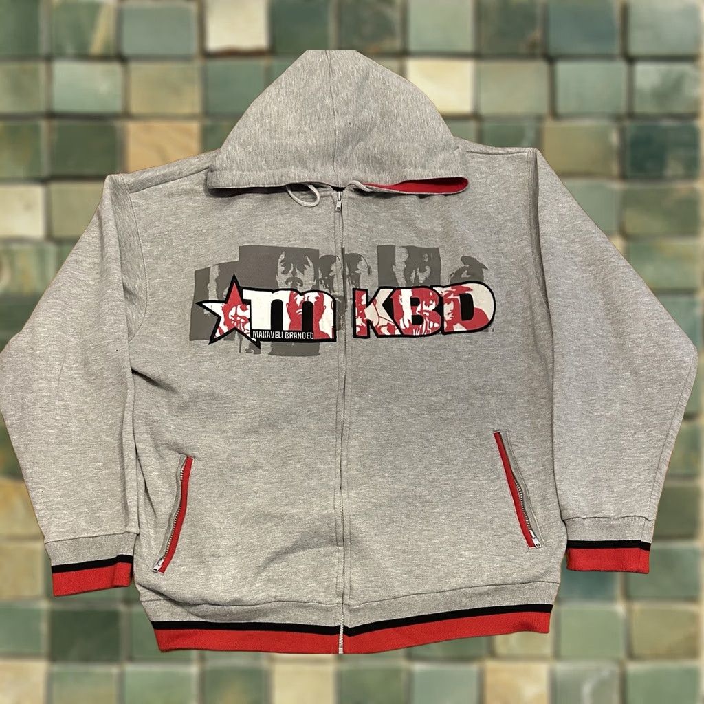 Vintage VINTAGE Makaveli Branded Full Zip Hoodie Sweatshirt XL Gray Size US XL / EU 56 / 4 - 1 Thumbnail