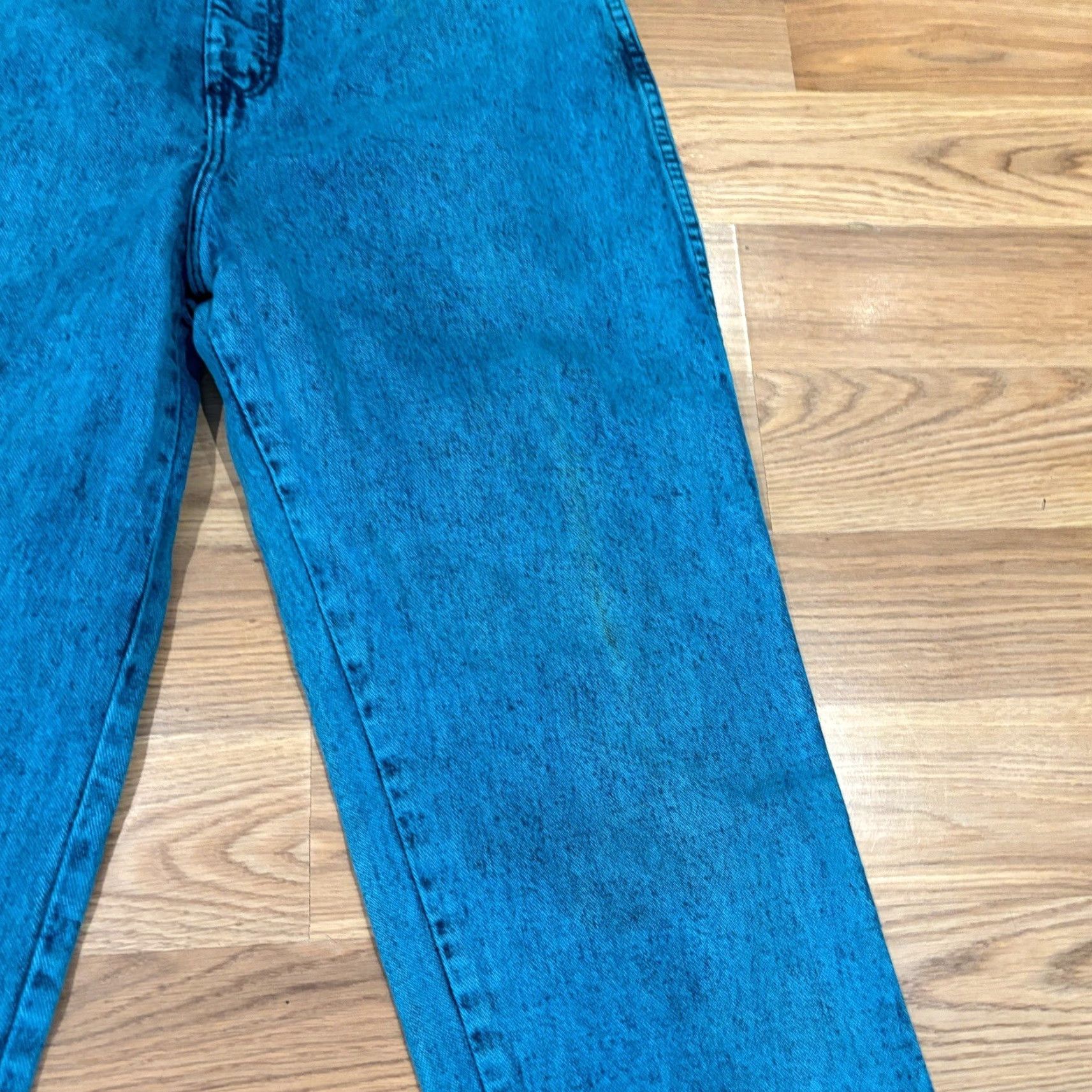 VINTAGE Wrangler Acid Wash 80s Overdyed Cerulean Jeans Blue Womens Sz 11/12 x 26