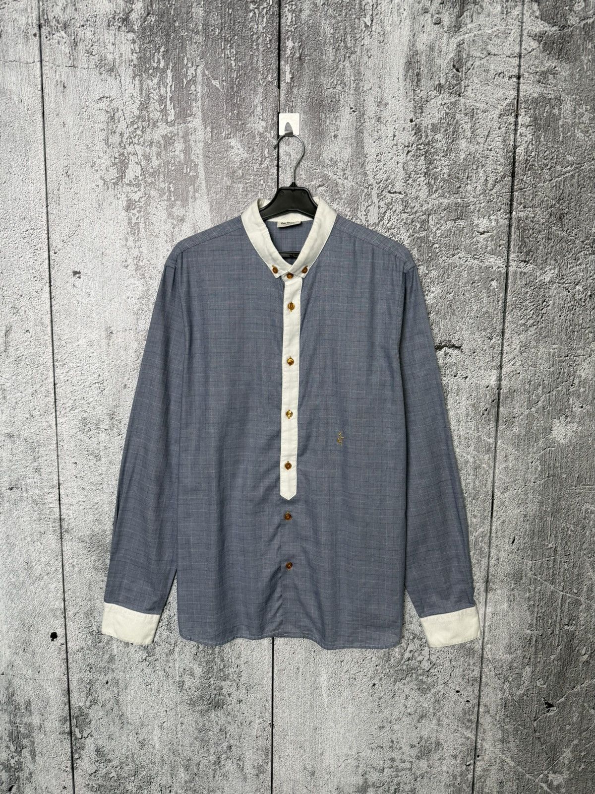 Lui's Luis Trenker Check Long Sleeve Button Shirt Contrast Collar Size US L / EU 52-54 / 3 - 1 Thumbnail