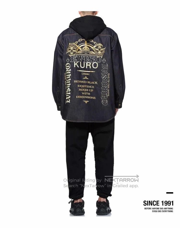 Evisu EVISU Men's Skull Logo Embroidered Denim Coat. Size US M / EU 48-50 / 2 - 3 Thumbnail