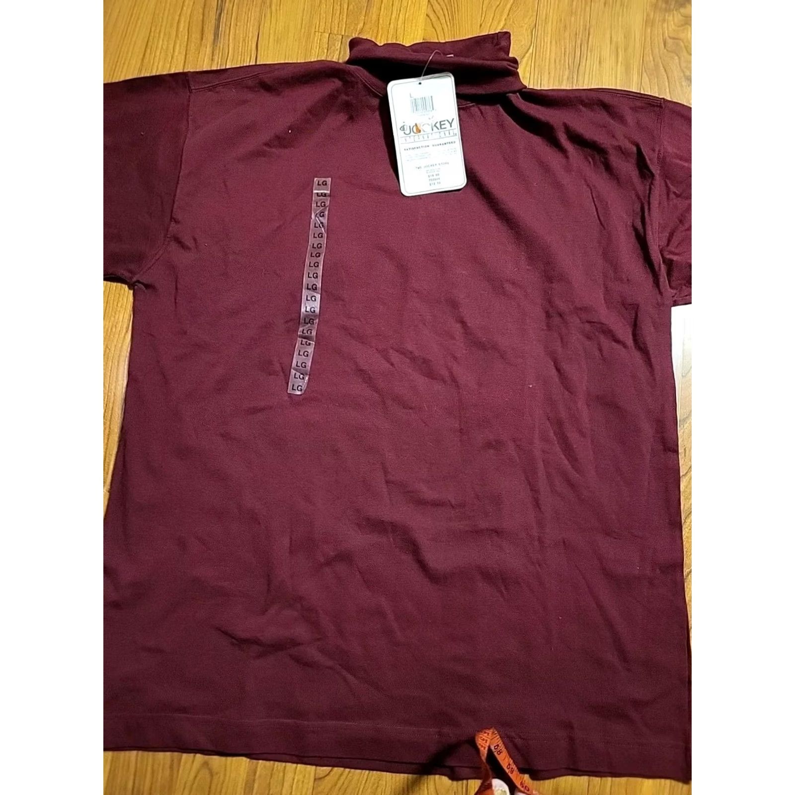 Jockey VINTAGE Jockey Shirt L XL Maroon 1990s Turtleneck Long Sleeve NWT Girls? Size US L / EU 52-54 / 3 - 4 Thumbnail