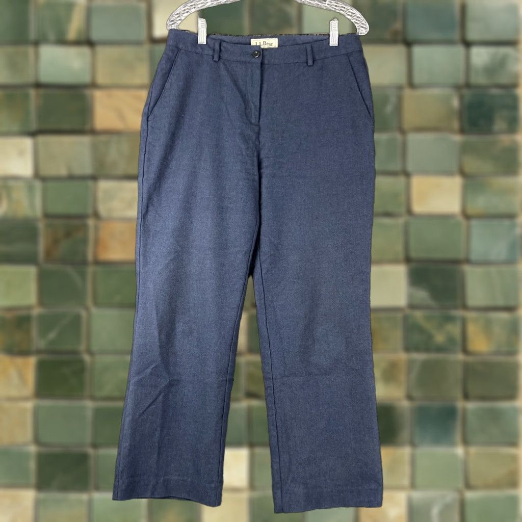 Vintage L.L. Bean Dress Pants Women 10P Petite Straight Blue Classic Fit Pants Womens 10P Size 32" / US 10 / IT 46 - 1 Thumbnail