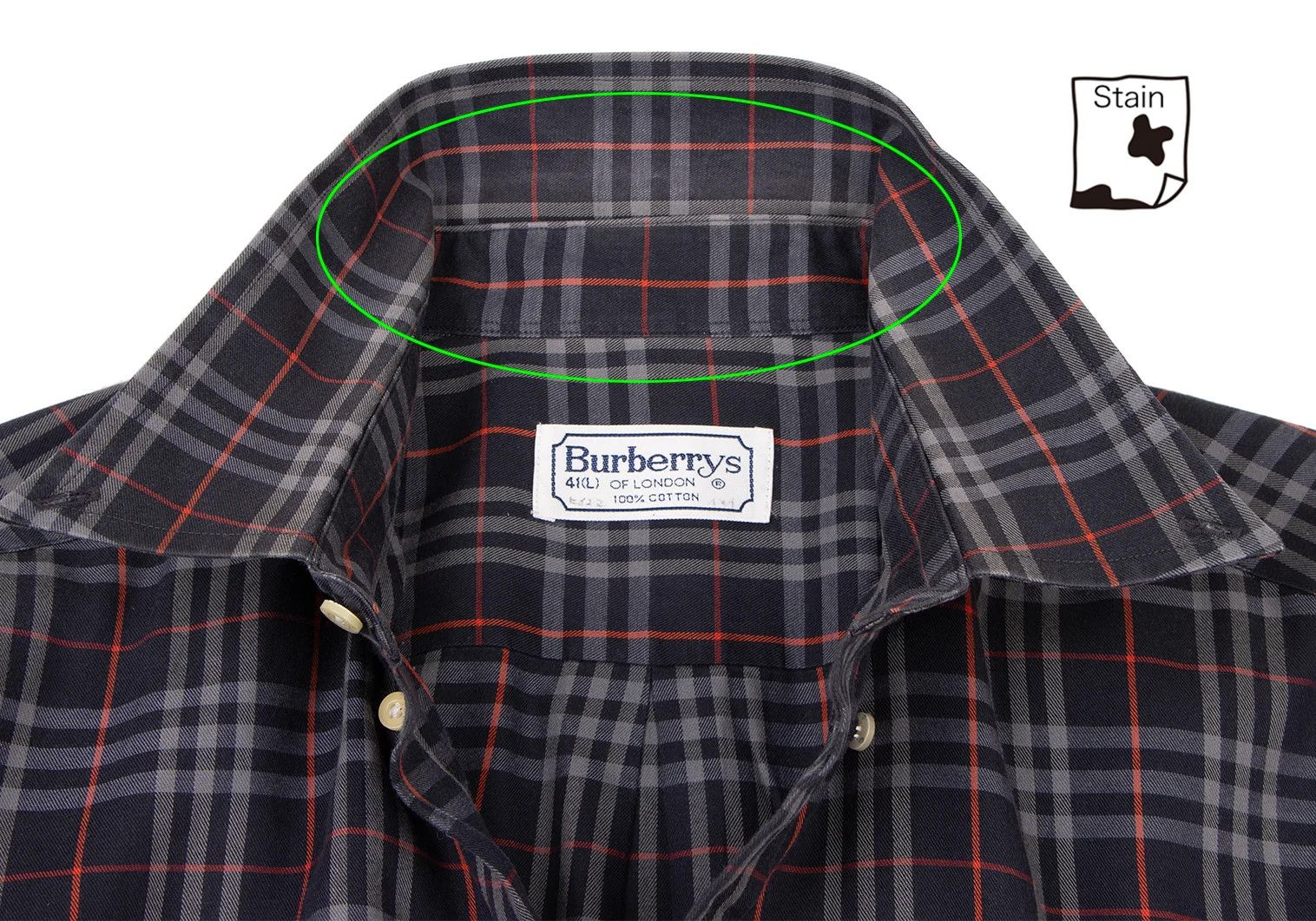 Burberry Cotton Button-Down Check Shirt in Navy Gray Red Size 41 Size US M / EU 48-50 / 2 - 4 Thumbnail