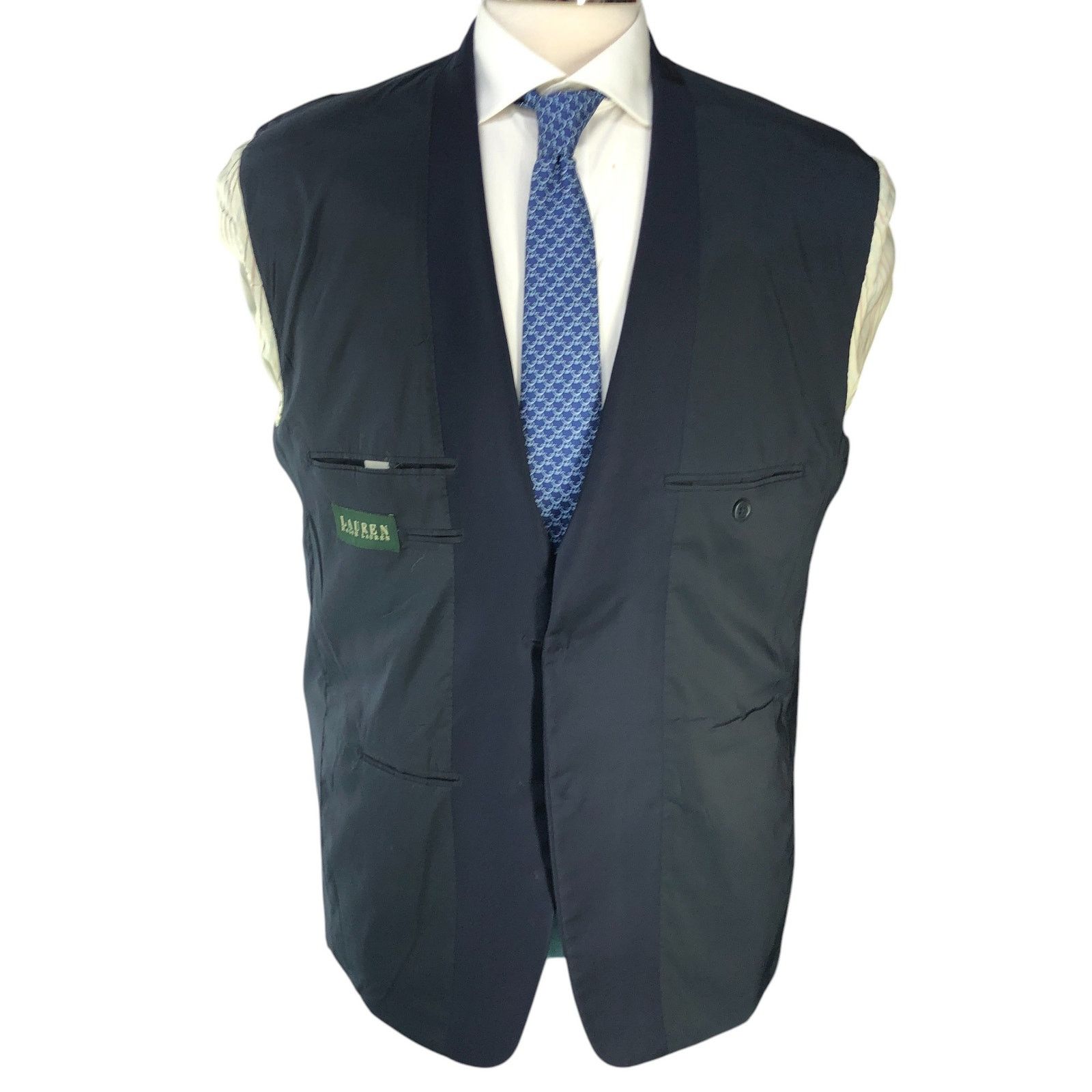 Lauren Ralph Lauren Ralph Lauren LRL Size 42R Blazer Jacket Navy Gold Buttons Size 42R - 14 Thumbnail