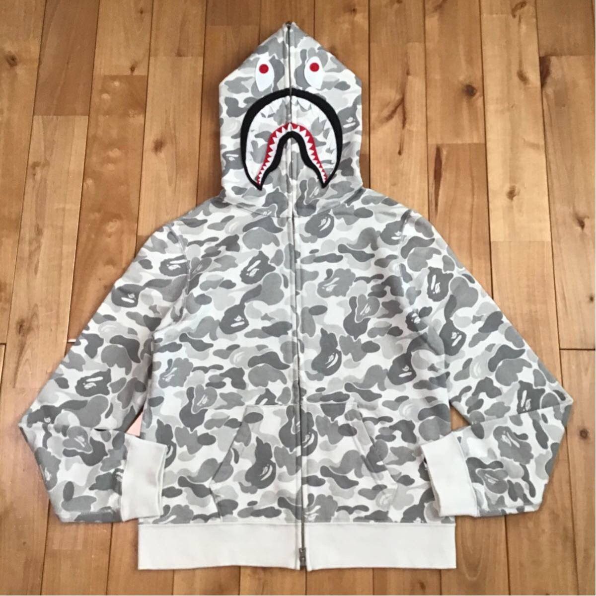 image of Bape x Nigo Harajuku City Camo Shark Full Zip Hoodie A Bathing Ape in Grey, Women's (Size XS)