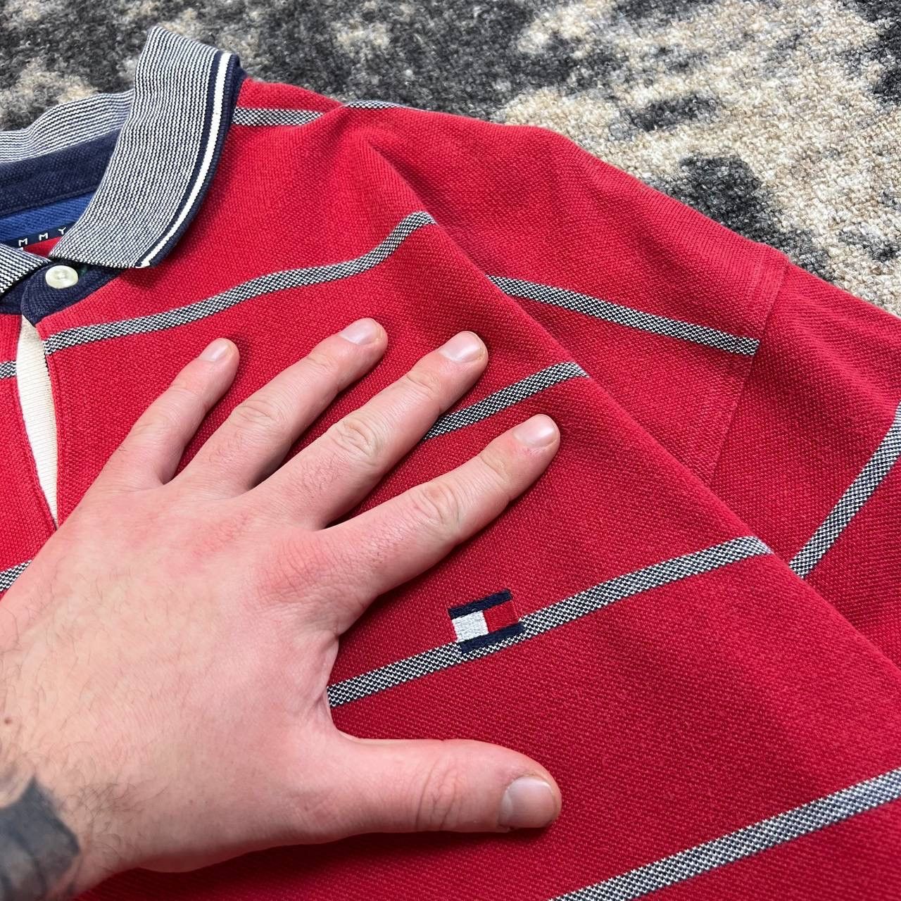 Tommy Hilfiger Tommy Hilfiger Vintage Y2K Striped Rugby Longsleeve Size US L / EU 52-54 / 3 - 4 Thumbnail