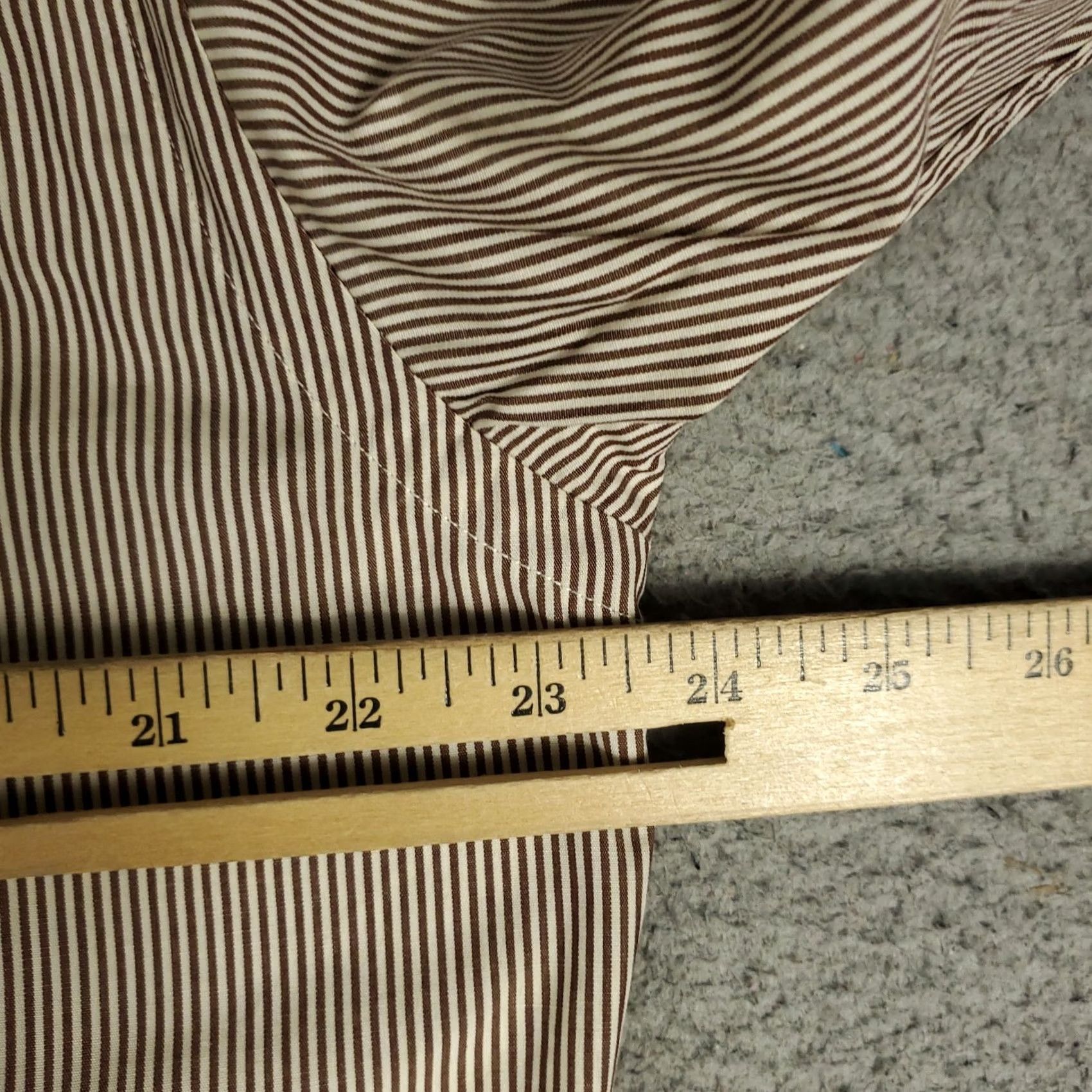 Brooks Brothers Brooks Brothers Shirt Mens 15.5 Brown Striped Dress Button Up Long Sleeve Size 42R - 6 Thumbnail