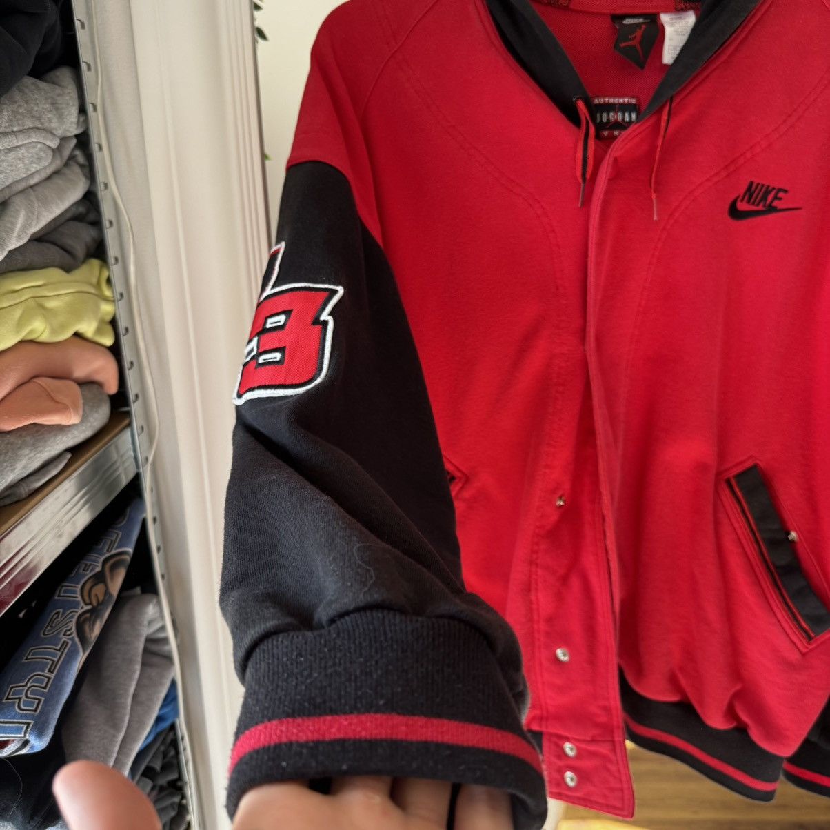 Jordan Brand Vintage Nike Air Jordan Varsity Hoodie 90s Rare Jacket Logo Size US L / EU 52-54 / 3 - 11 Thumbnail