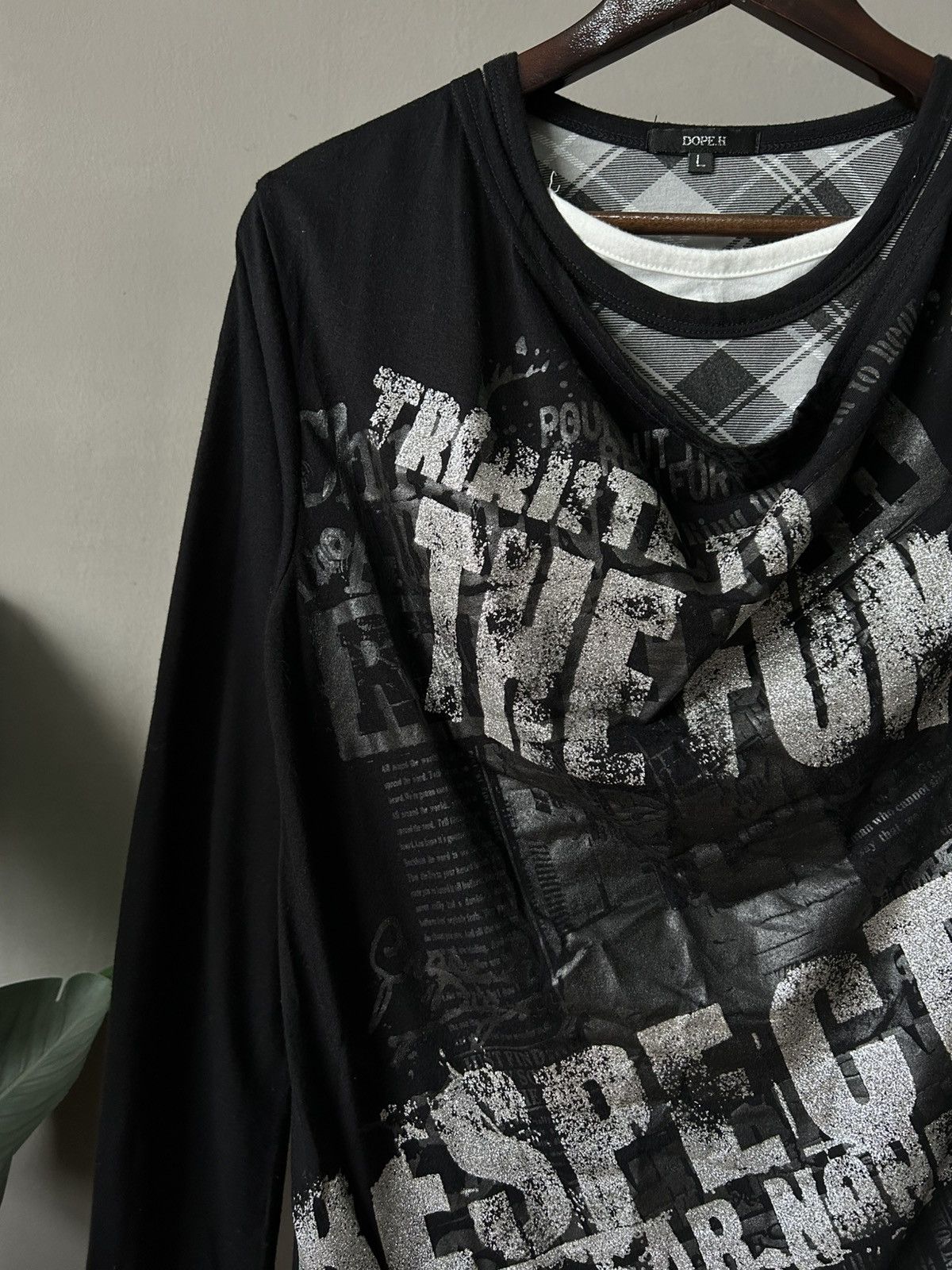 Japanese Brand Punk Dope.H Full Print Long Shirt Size US L / EU 52-54 / 3 - 6 Thumbnail