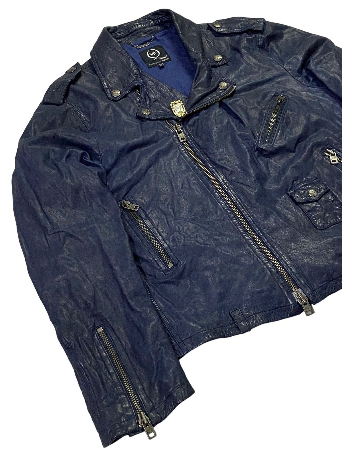 Alexander McQueen Alexander McQueen Double Coller Leather Jacket Size US XL / EU 56 / 4 - 20 Thumbnail