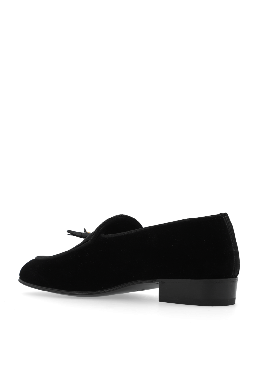 GUCCI Men's Black Velvet Tassel Loafers New Authentic