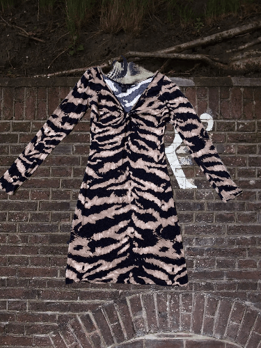 Vintage Roberto Cavalli Spring Striped Evening Womens Dress