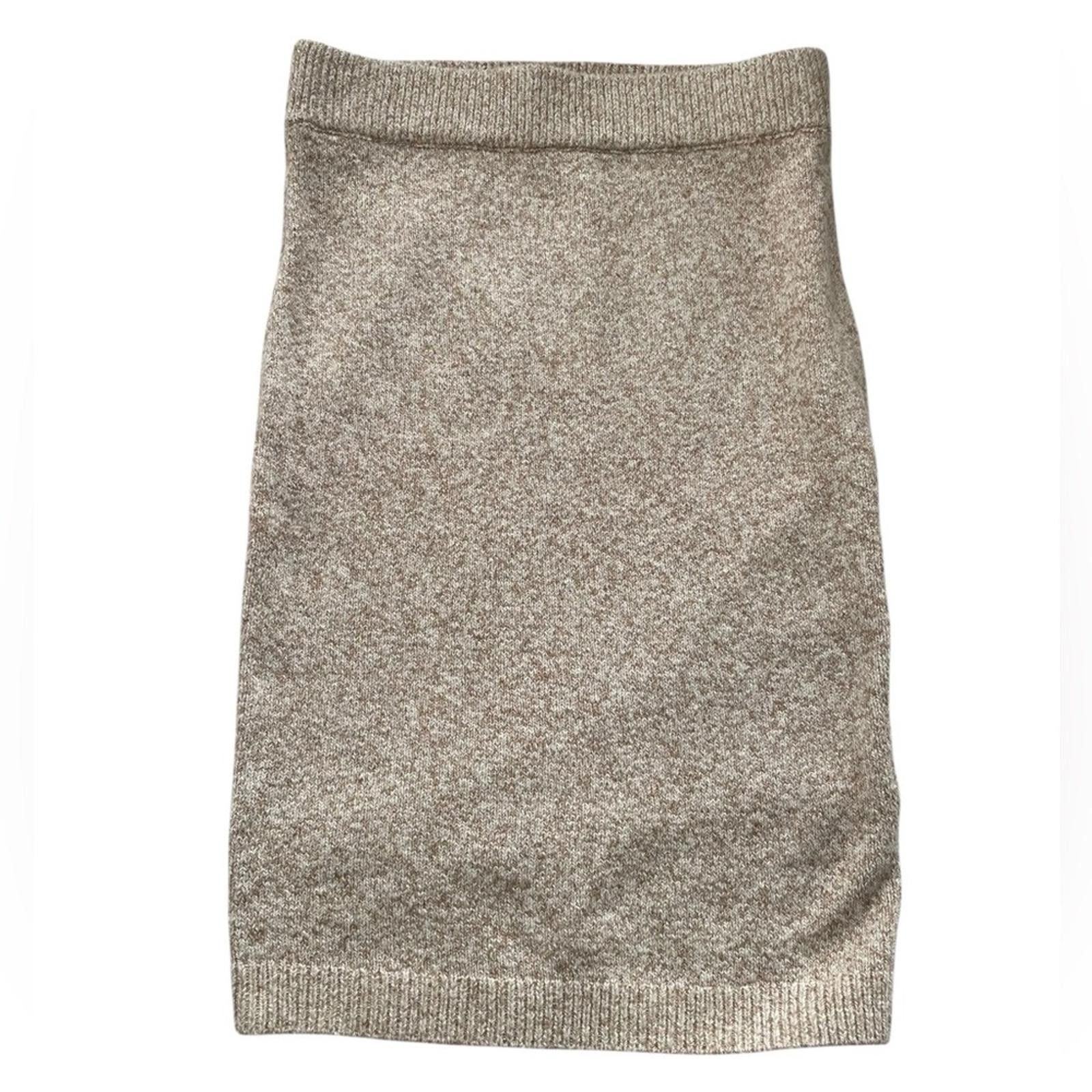 Donna Karan Donna Karan New York Camel/Ivory Knit Pencil Skirt Size 32" / US 10 / IT 46 - 2 Thumbnail