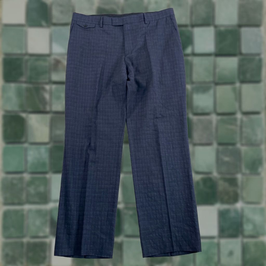John Varvatos John Varvatos Collection Trouser Pants Men IT 52 US 36x31 Blue Wool Linen Dress Pants Size US 36 / EU 52 - 1 Thumbnail
