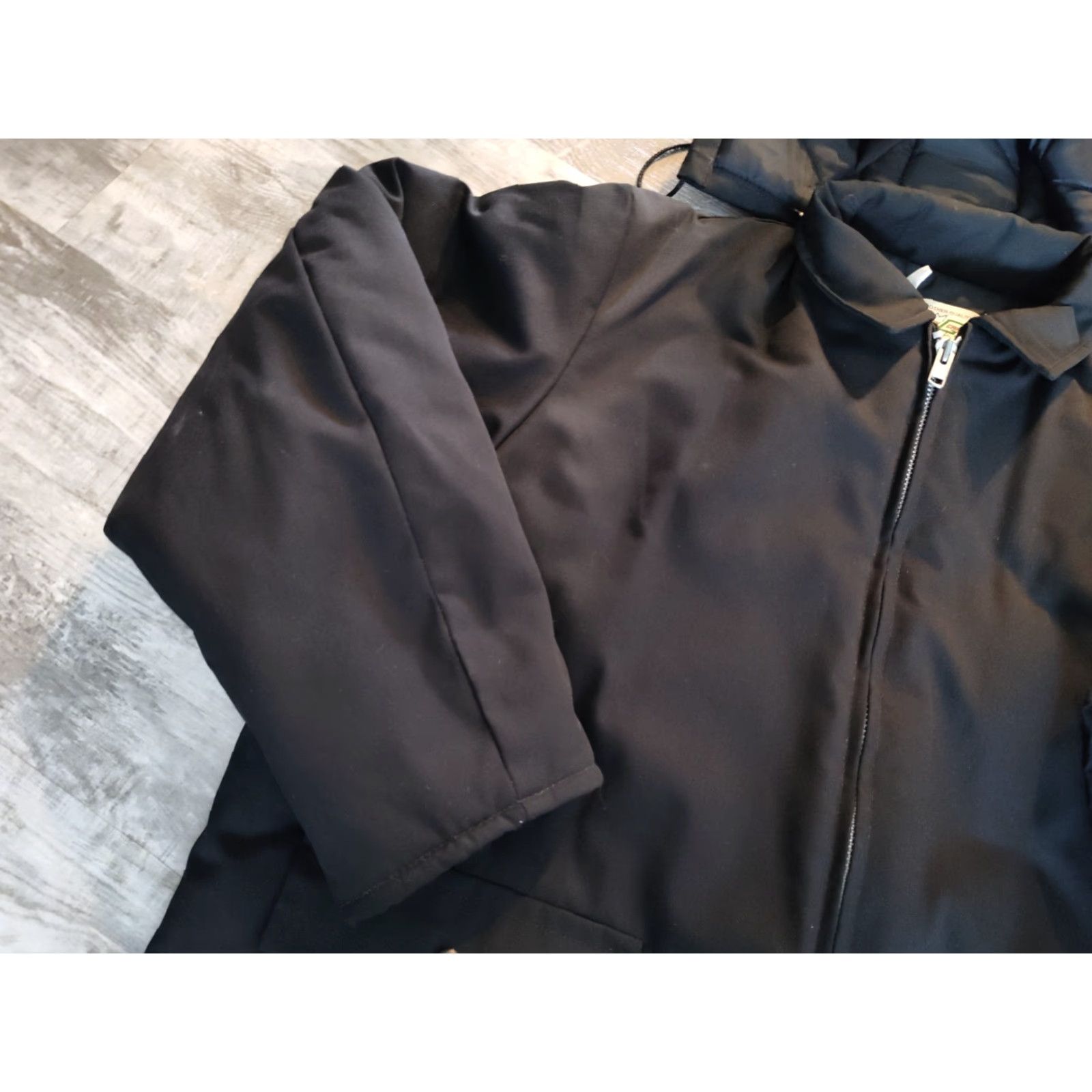 Vintage Johnson Garment Mens Canvas Full Zip Quilted Jacket Hooded Black USA Made 2XL Size US XXL / EU 58 / 5 - 4 Thumbnail