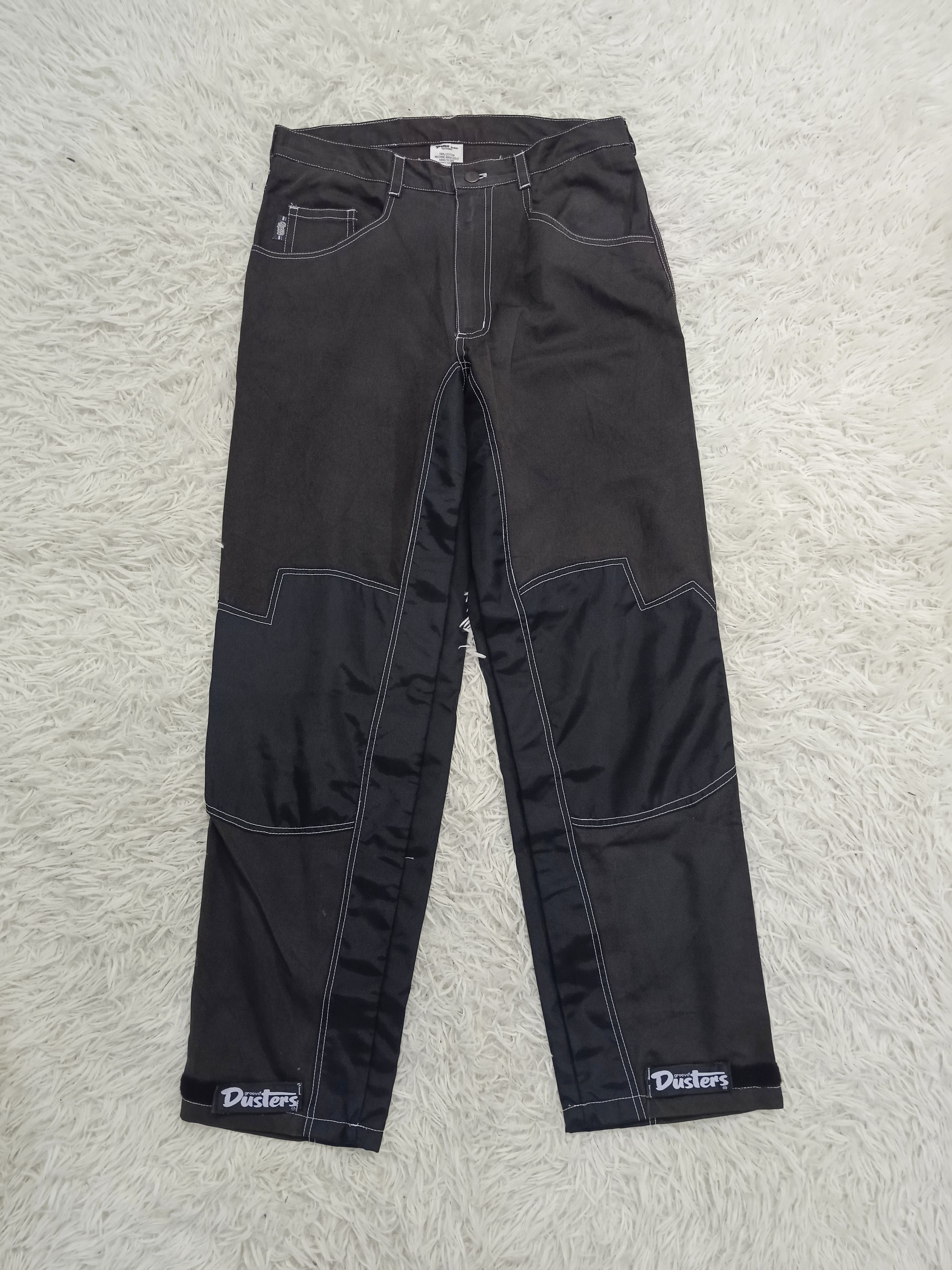 Japanese Brand INSANE 90s🔥GROOVE DUSTERS WIDE PANTS PACTHWORK PANTS Size US 30 / EU 46 - 1 Thumbnail