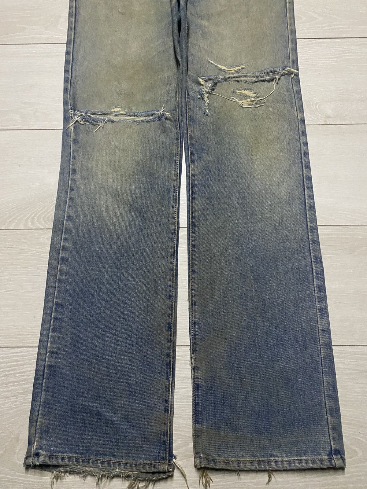 Japanese Brand Vintage GLHeart Mud Wash Distressed Loose Jeans Size US 31 - 5 Thumbnail