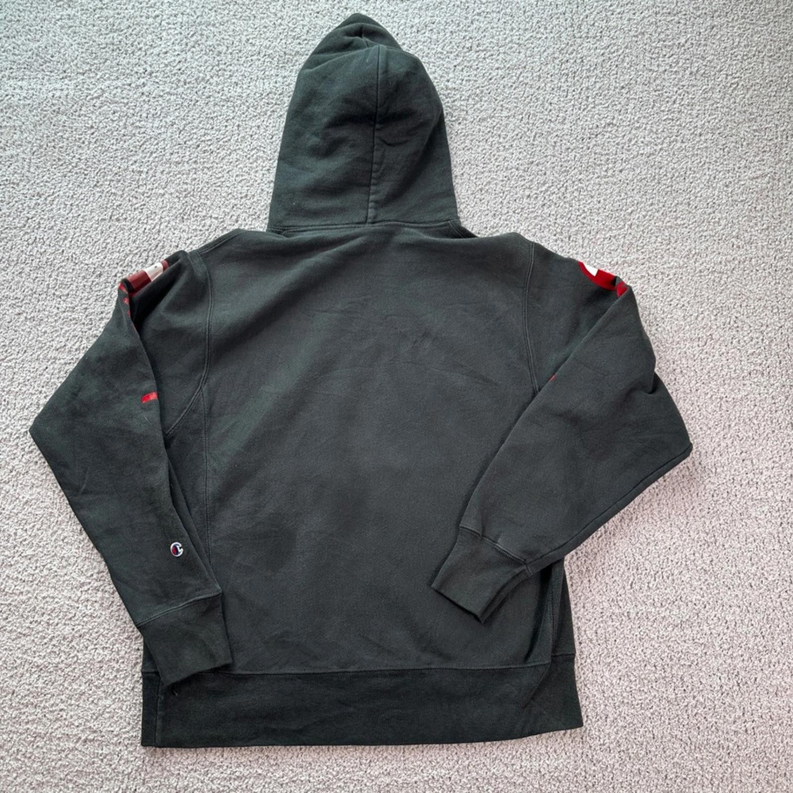 Champion Champion Reverse Weave Black Hoodie Red Script Logo Men's M Size US M / EU 48-50 / 2 - 3 Thumbnail