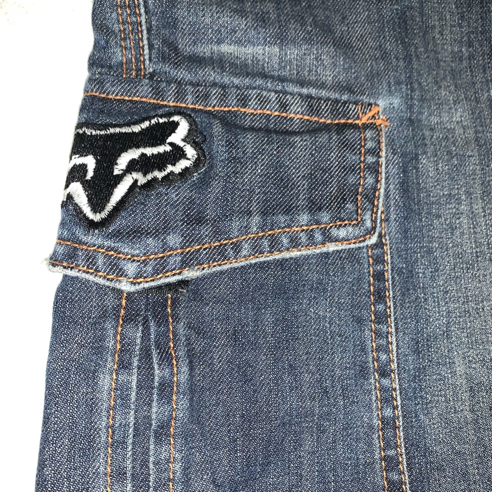 Fox Racing VINTAGE Fox Cargo Shorts Mens 32 Blue Denim Cargo Pocket 90s Grunge Y2k Fox Racing Mens Mens Size US 32 / EU 48 - 2 Thumbnail