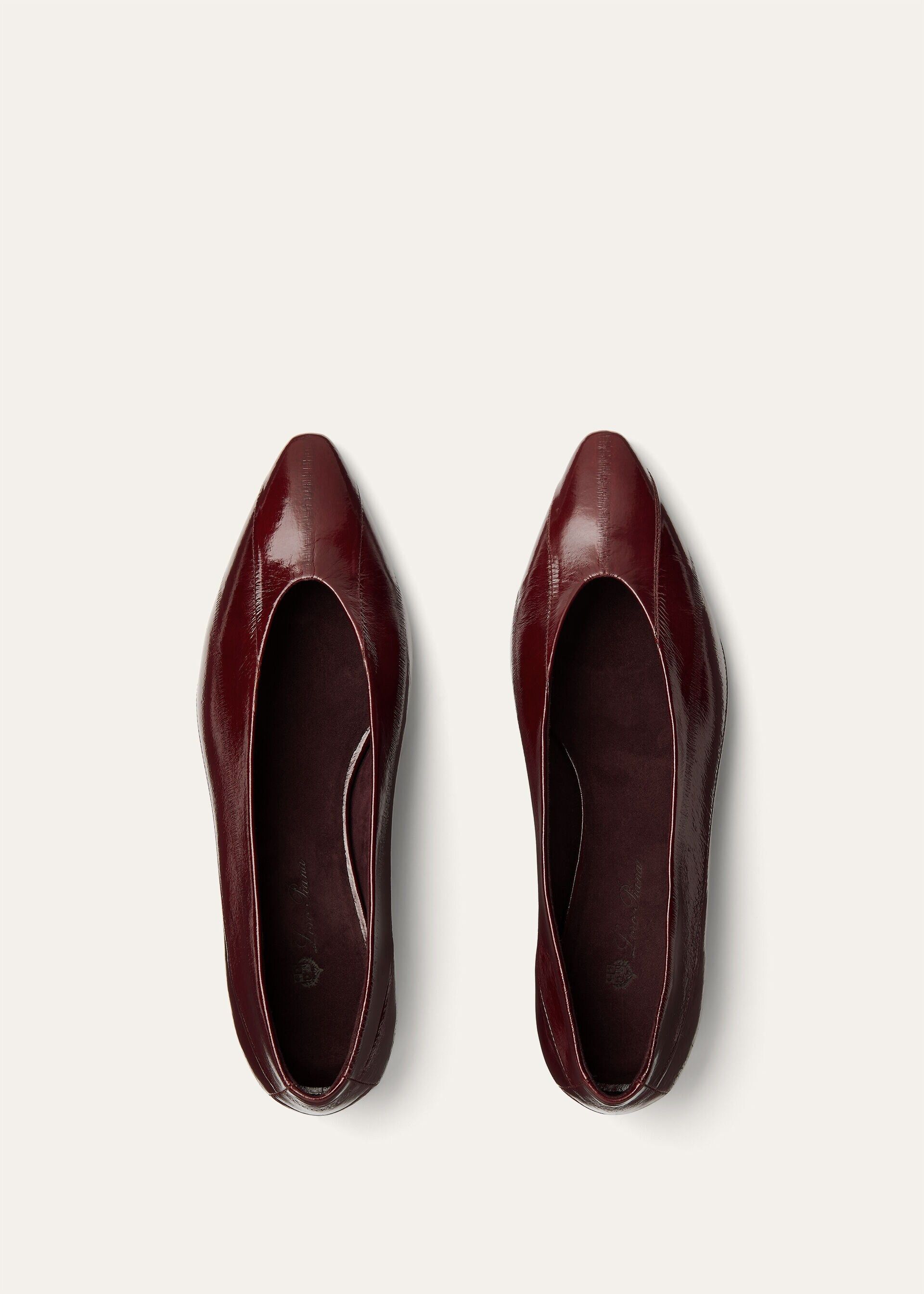 Loro Piana os11x0326 FAQ9685 Rebecca Ballet Flats in Deep Ruby Wine Size US 10 / IT 40 - 6 Thumbnail