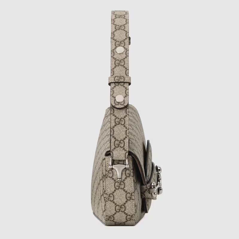 Gucci o1s1wg110225 Size:OS/ Horsebit Mini Shoulder Bag Beige/Brown Size ONE SIZE - 6 Thumbnail