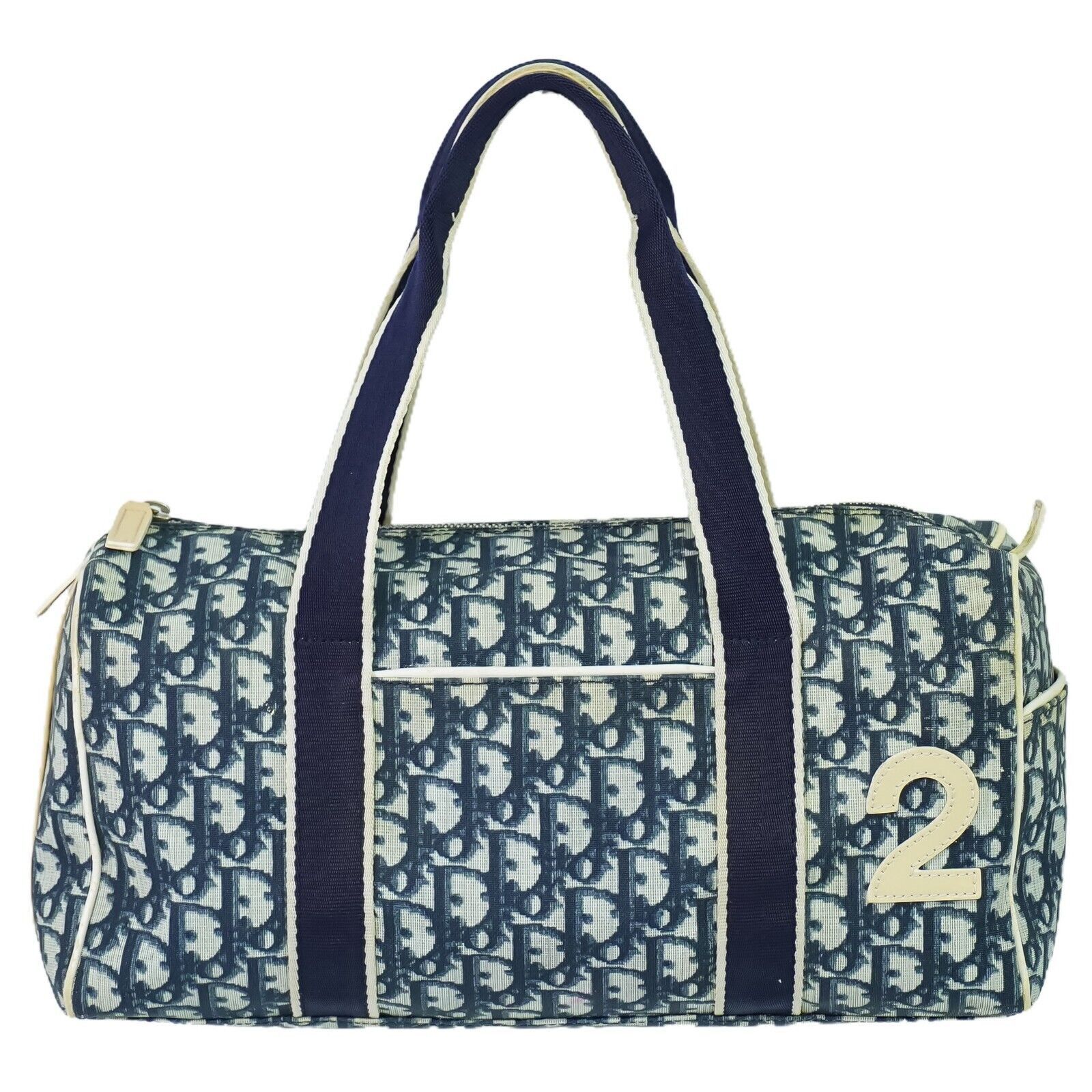 Dior Chic Canvas Handbag with Silver Hardware and Classic