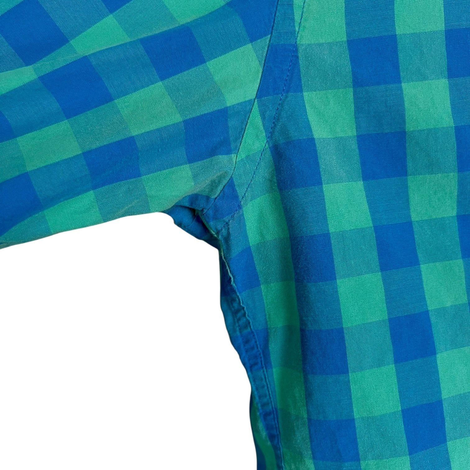 J.Crew Men's J.Crew Blue/Green Gingham Button Up Slim Shirt - L Size US L / EU 52-54 / 3 - 3 Thumbnail