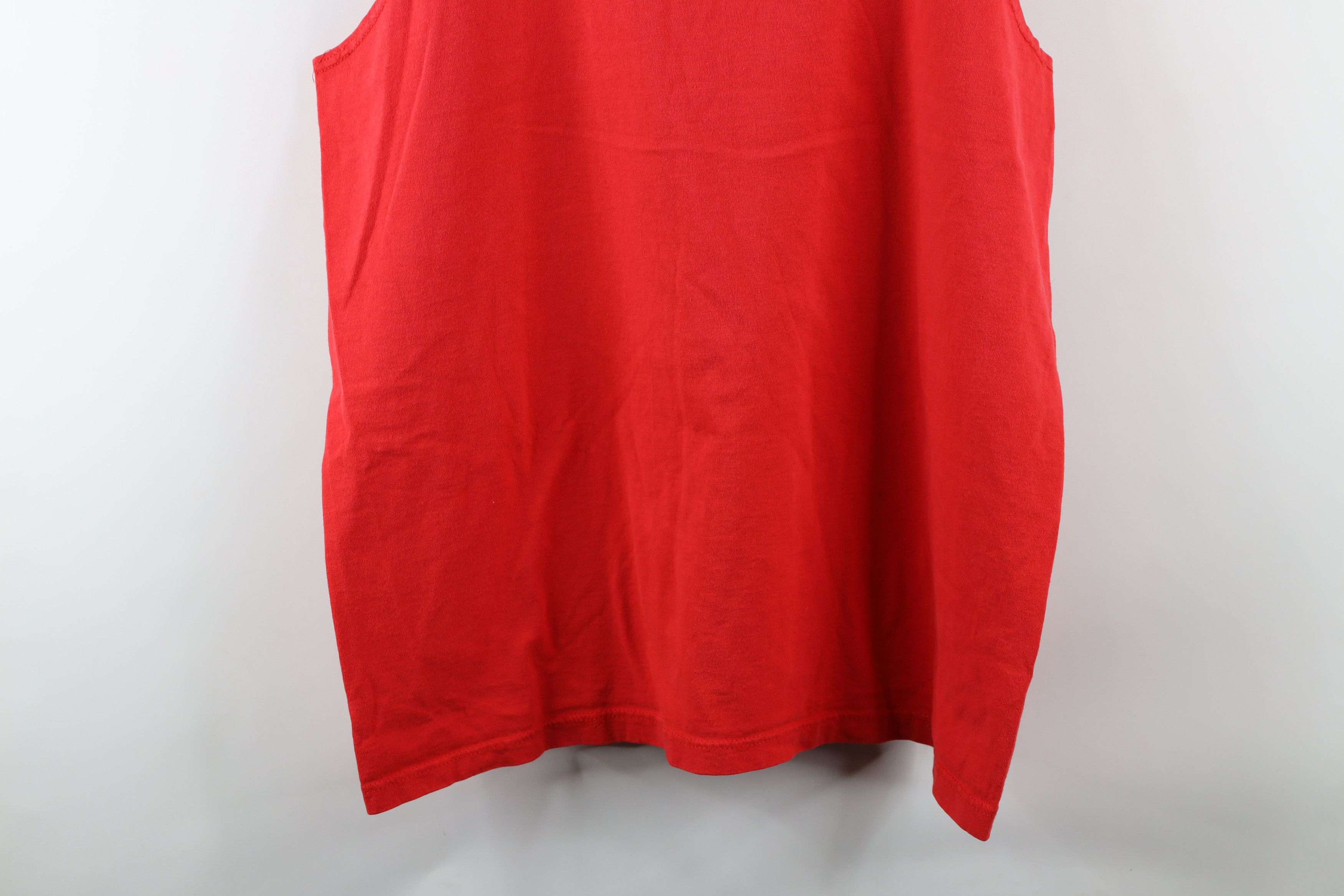 Vintage Vintage 90s Streetwear Tank Top T-Shirt Red Cotton USA Size US L / EU 52-54 / 3 - 10 Thumbnail