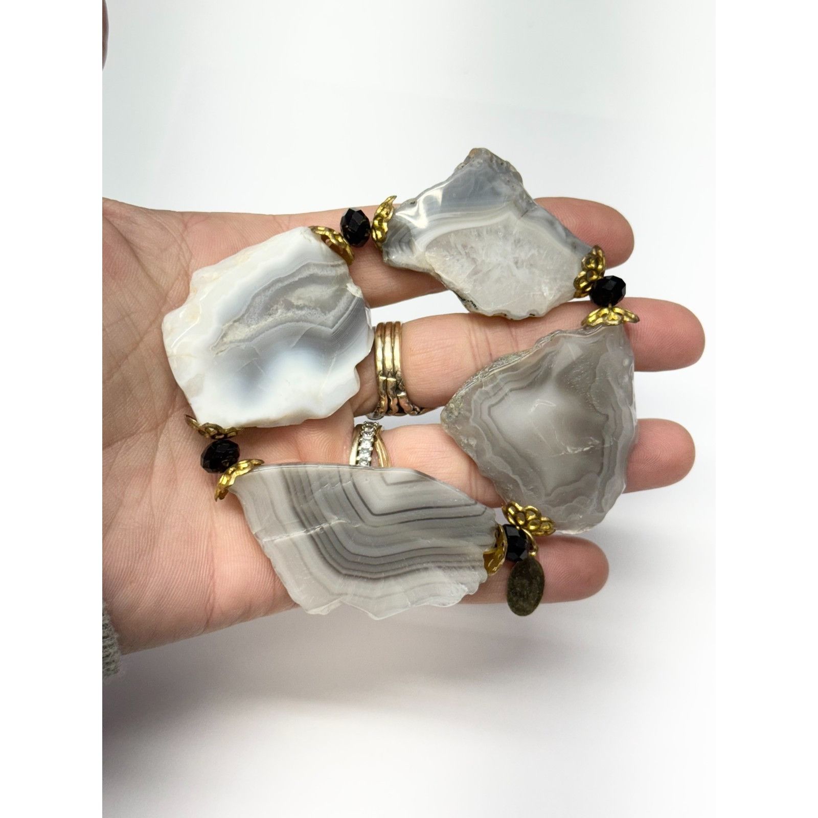 Vintage semi precious stone stretch bracelet