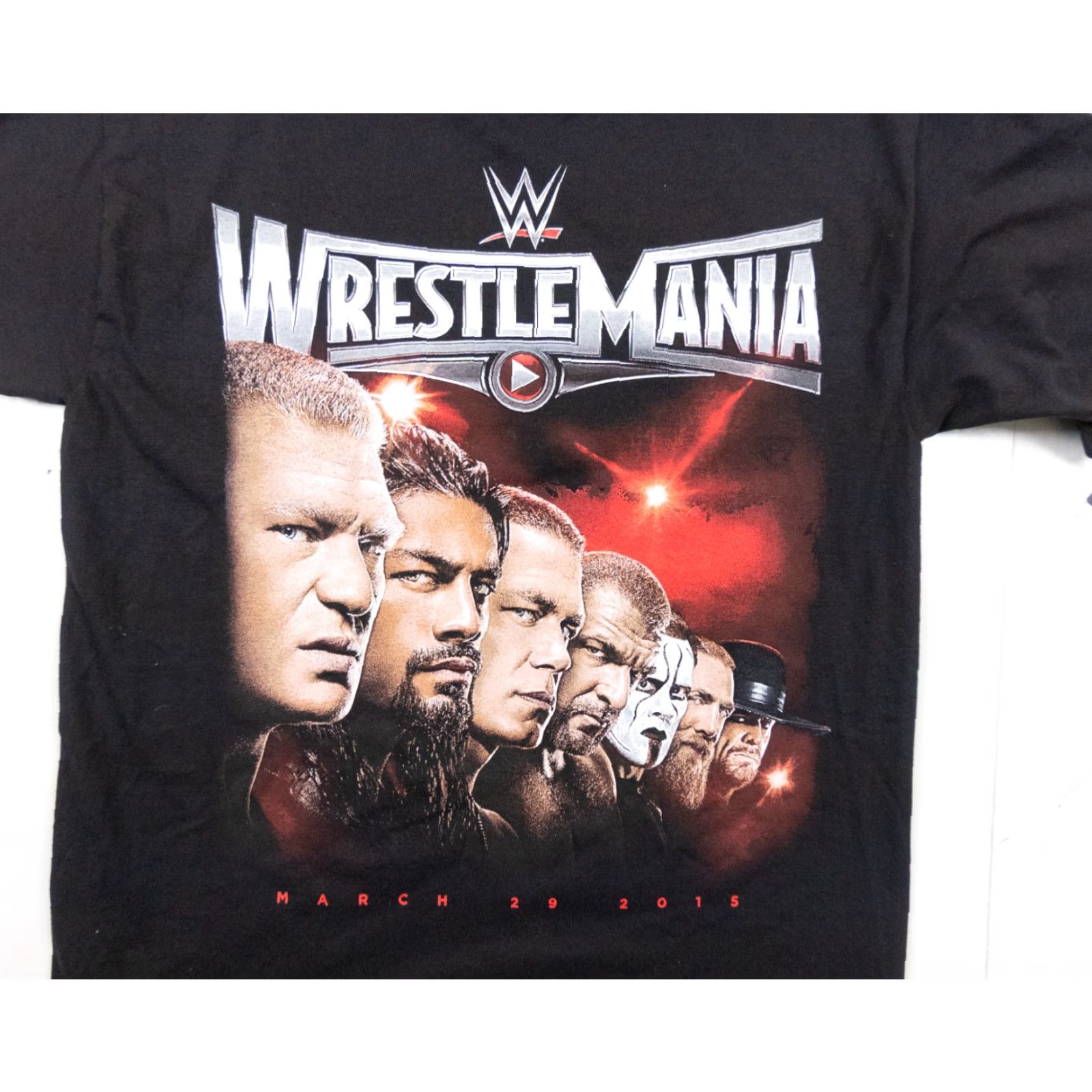 Vintage WWE 2015 Wrestlemania T-Shirt Adult Medium Black Short Sleeve Graphic Mens Size US M / EU 48-50 / 2 - 2 Thumbnail