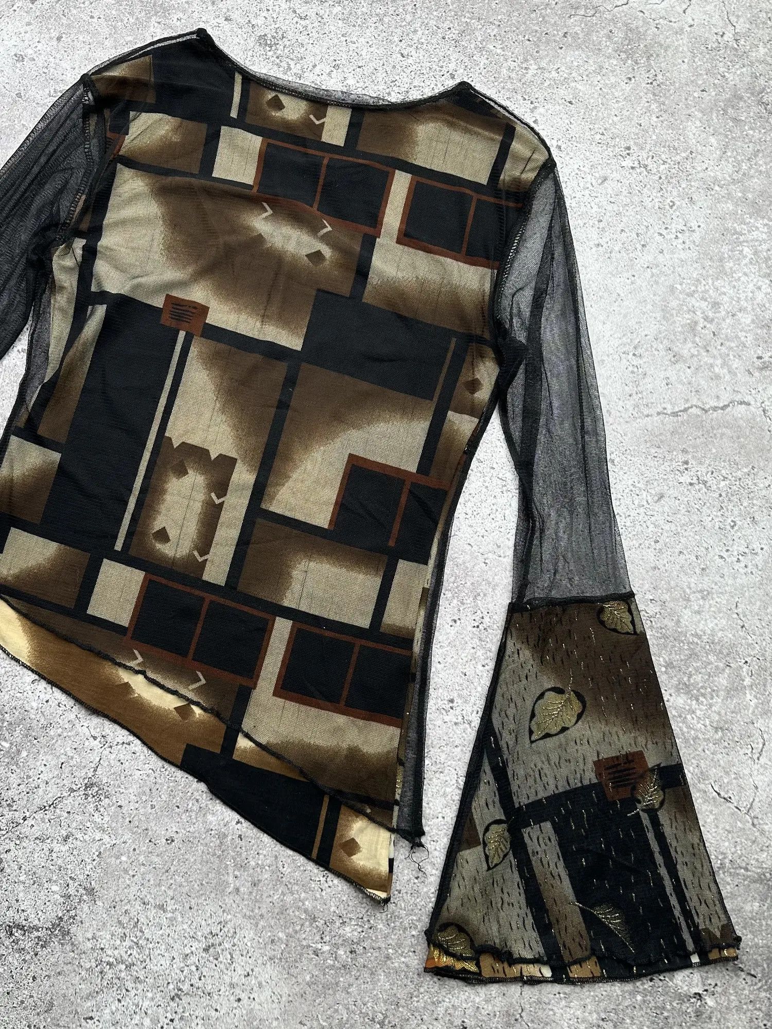 Vintage Vintage Assymetry Mesh Details Blouse C244(V627) Size M / US 6-8 / IT 42-44 - 7 Thumbnail