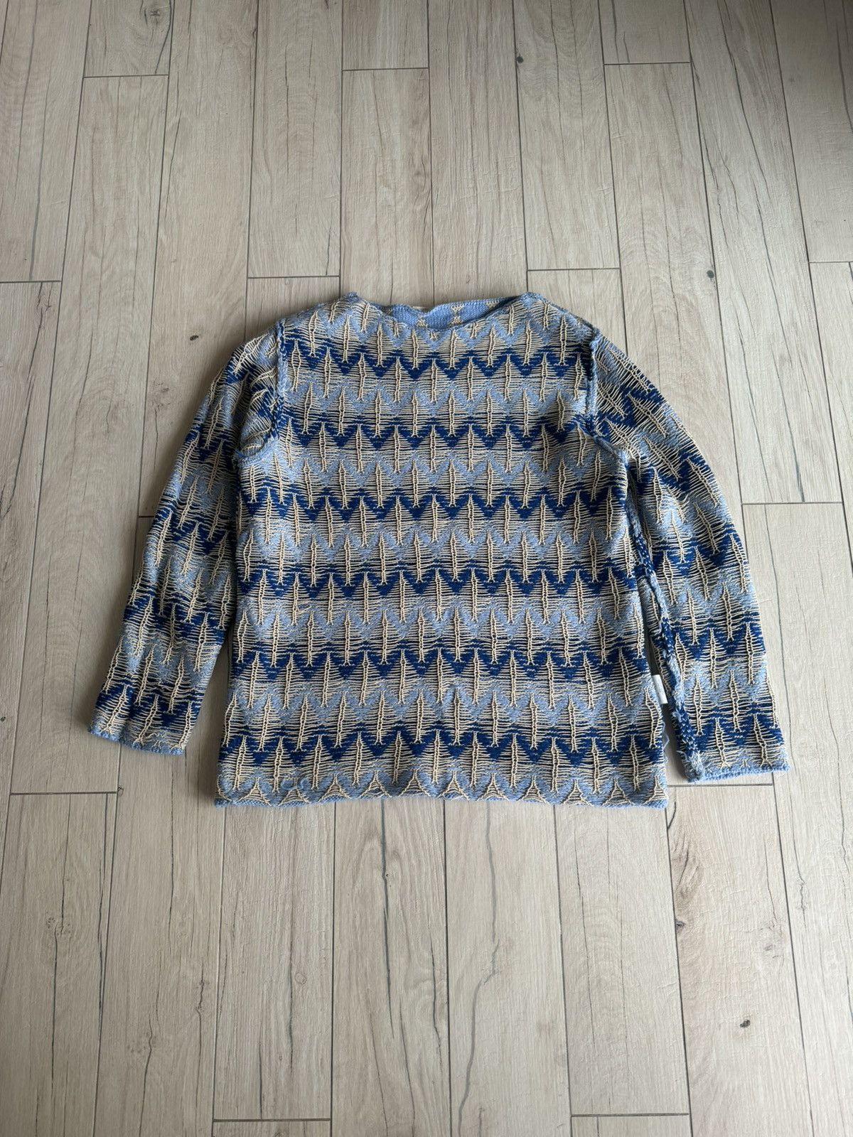 Marni FW20 Marni Thick Knitted Handmade Blue WoolSweater Size US M / EU 48-50 / 2 - 8 Thumbnail